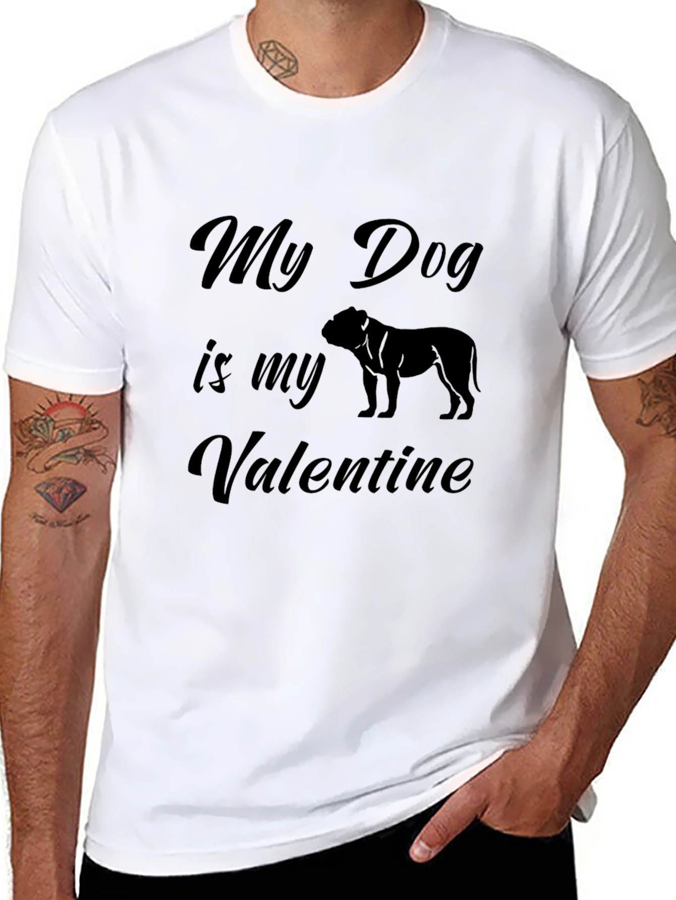 Camiseta Negra Mi Perro es mi Valentín