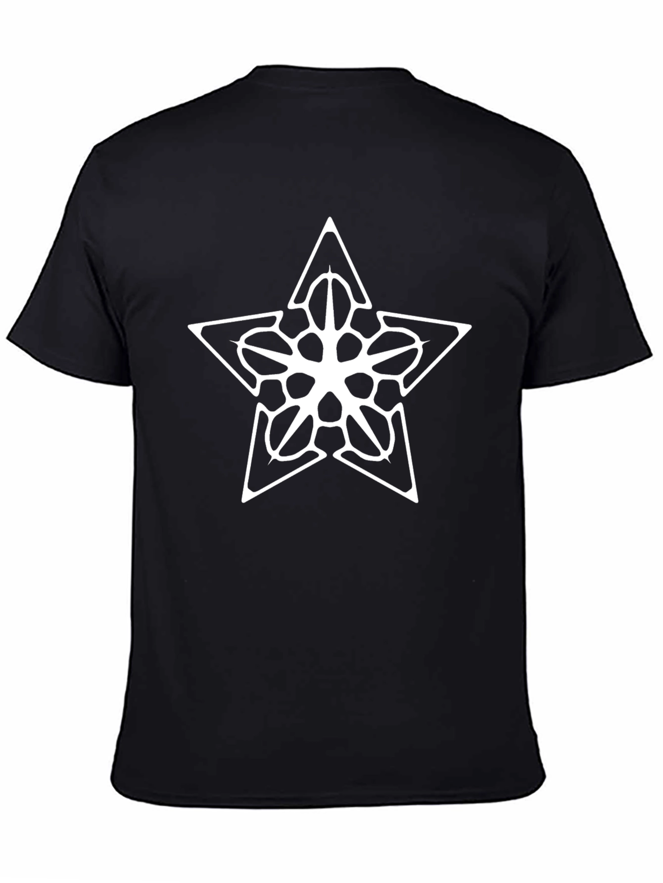 Camiseta Negra Estrella Abstracta Diseño Único