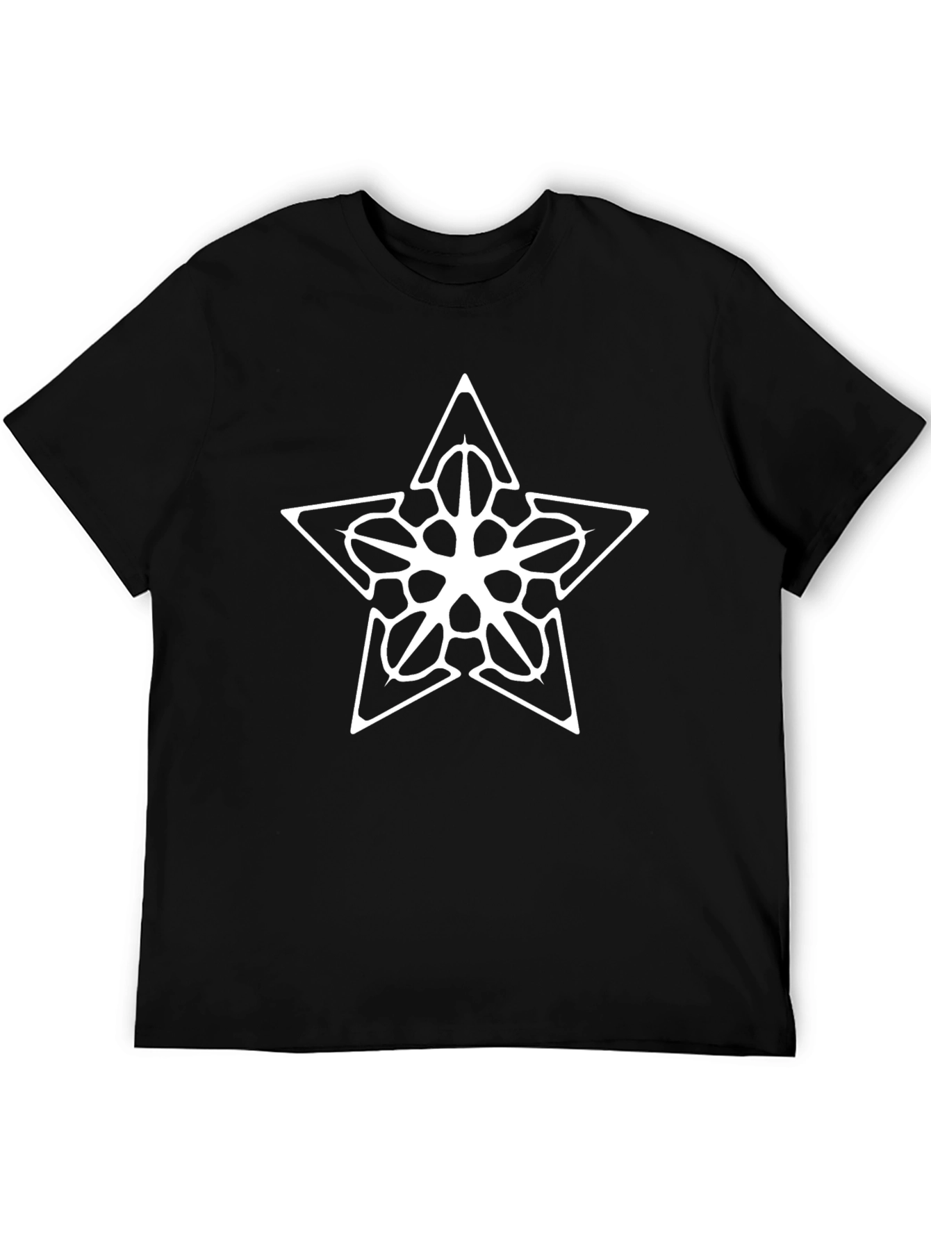 Camiseta Negra Estrella Abstracta Diseño Único