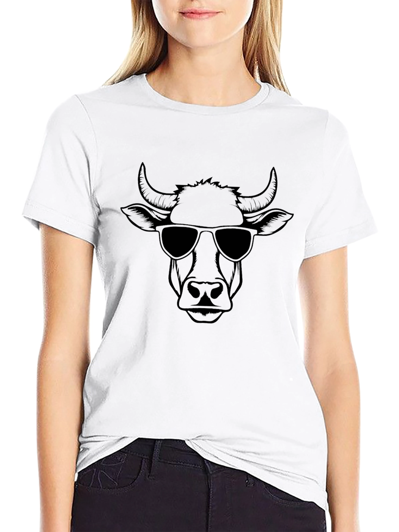 Camiseta Negra con Diseño de Toro Cool
