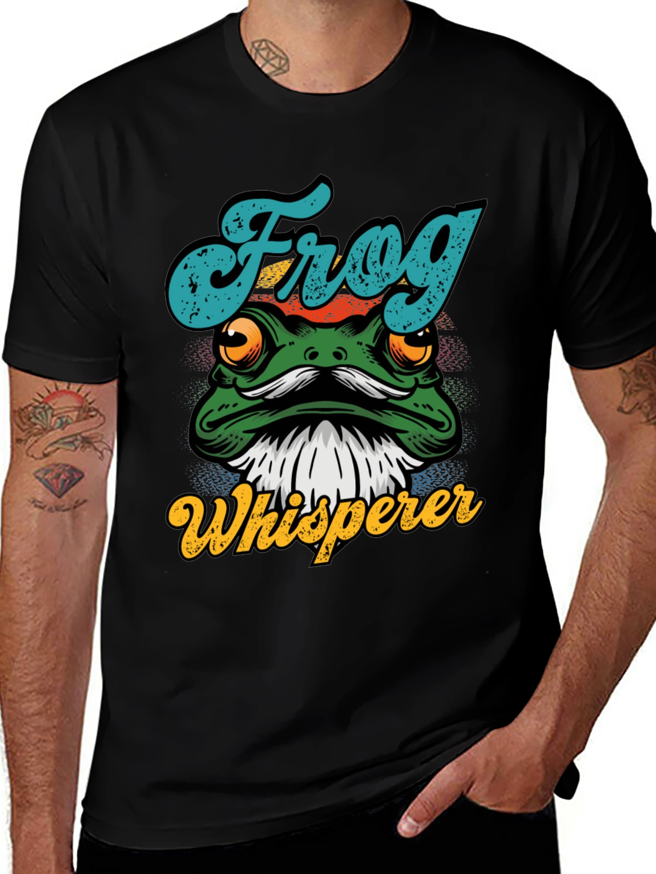 Camiseta Negra Frog Whisperer Diseño Divertido
