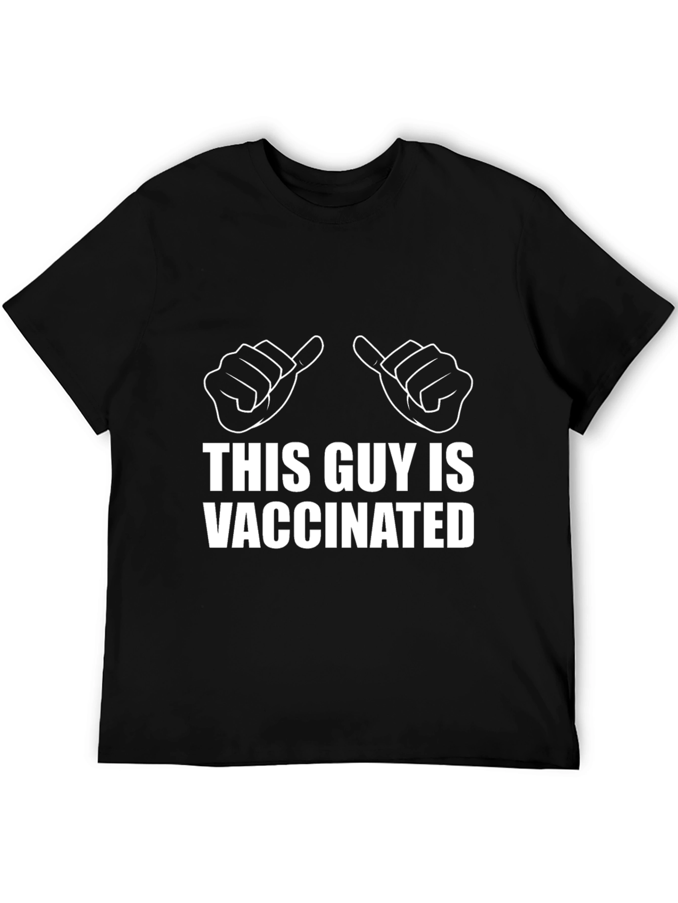 Camiseta Negra con Diseño de Vacunación