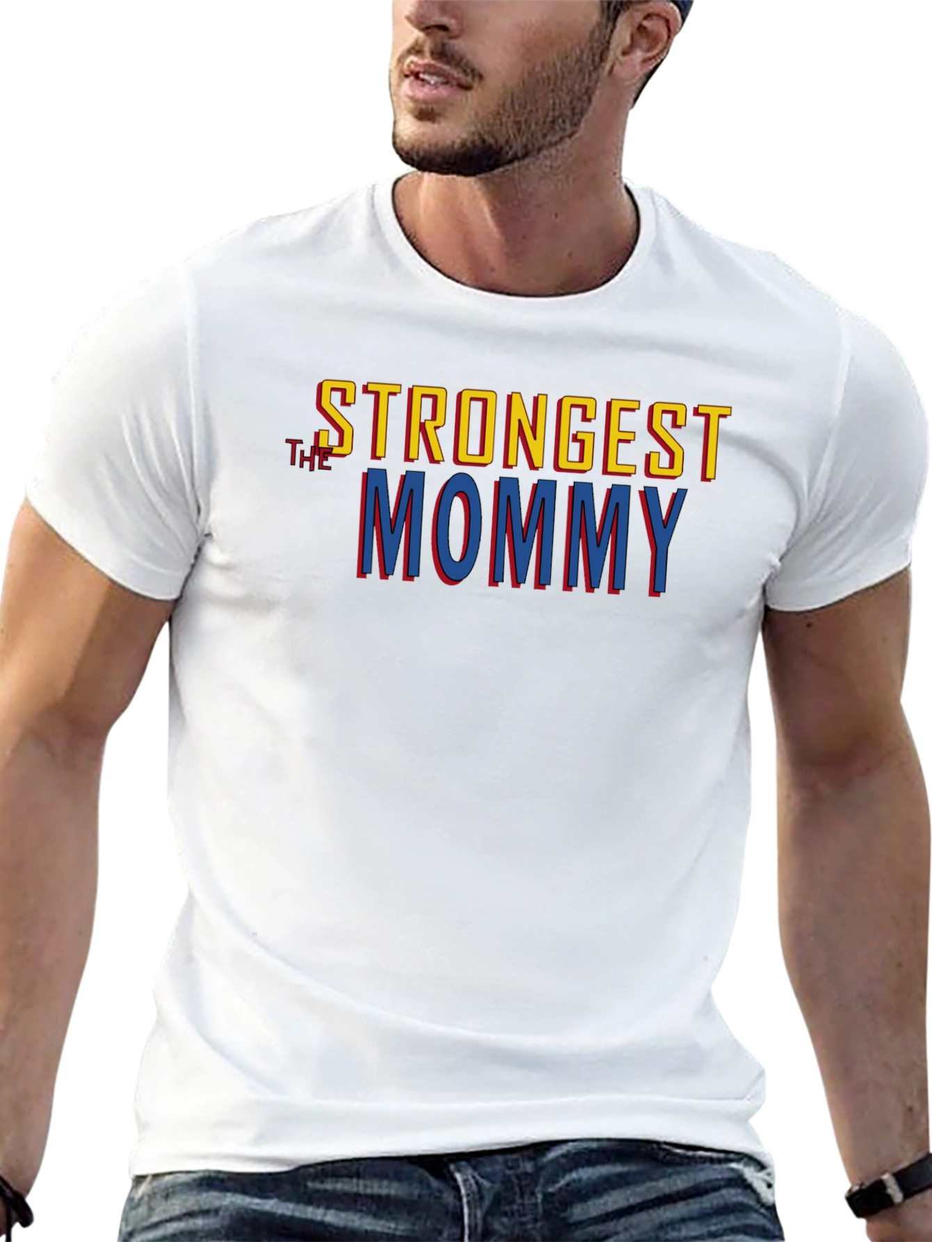 Camiseta Negra Strongest Mommy para Hombre
