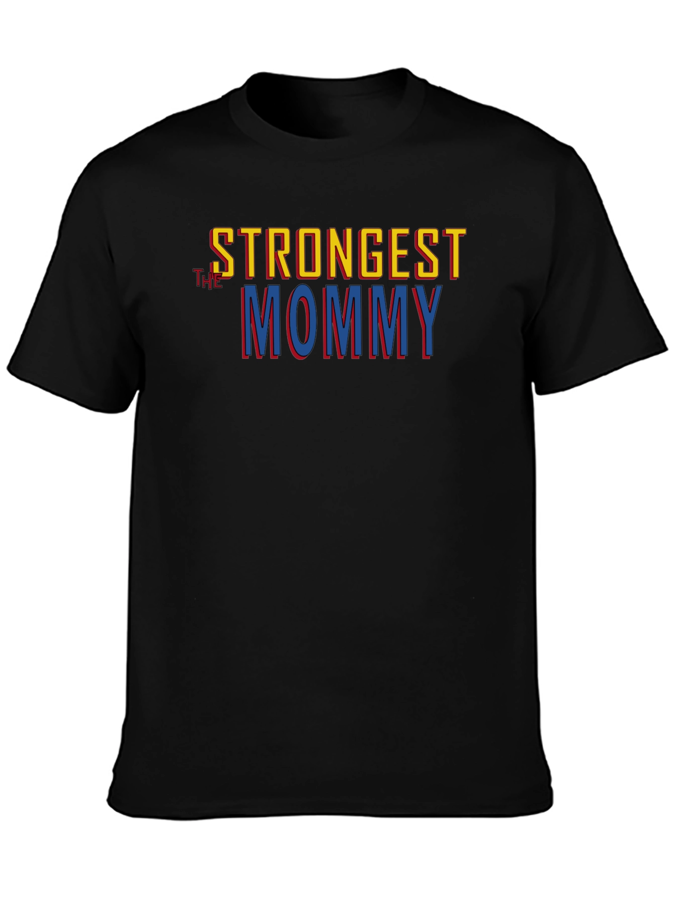Camiseta Negra Strongest Mommy para Hombre