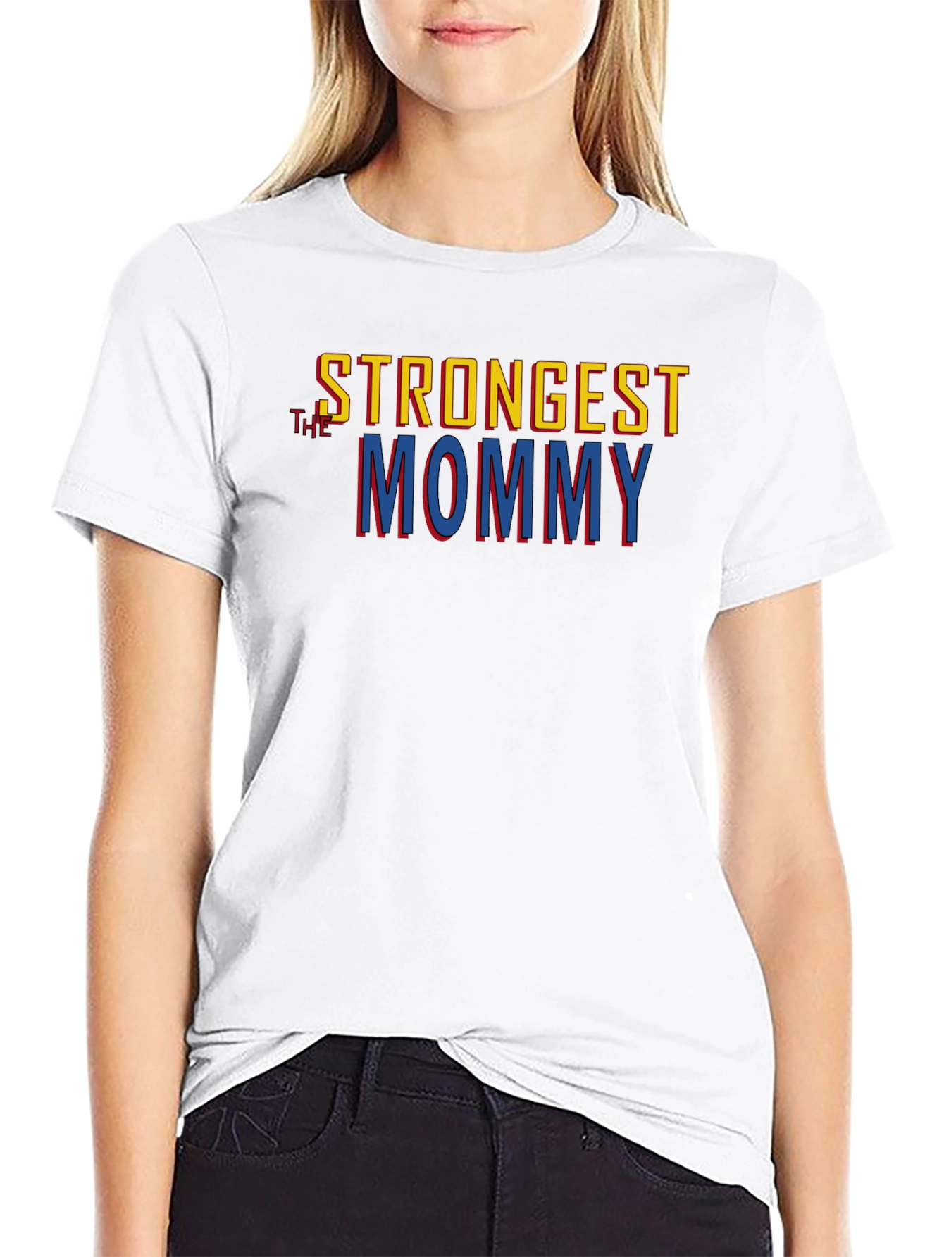 Camiseta Negra Strongest Mommy para Hombre
