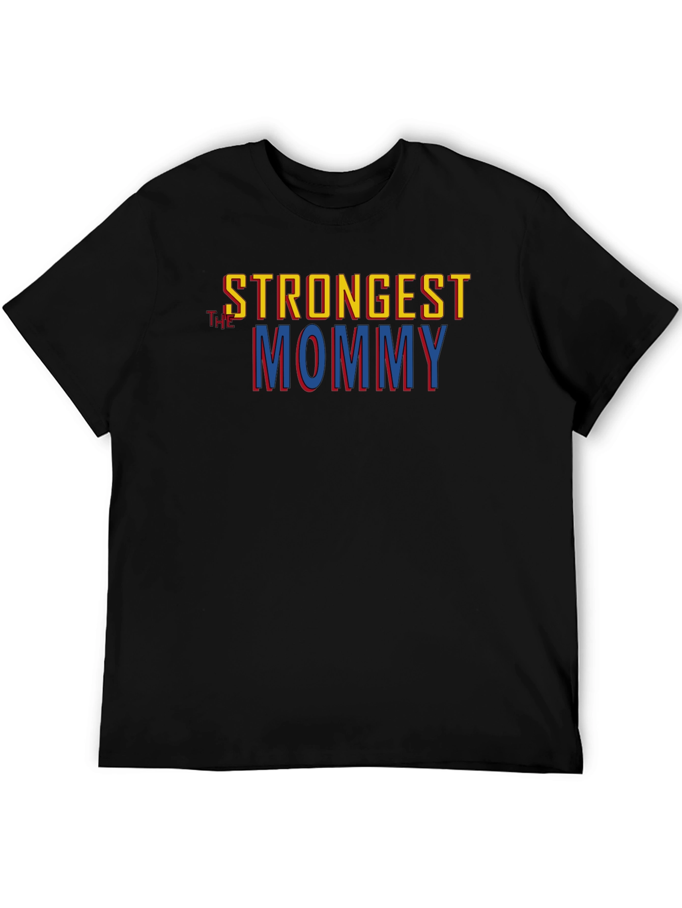 Camiseta Negra Strongest Mommy para Hombre