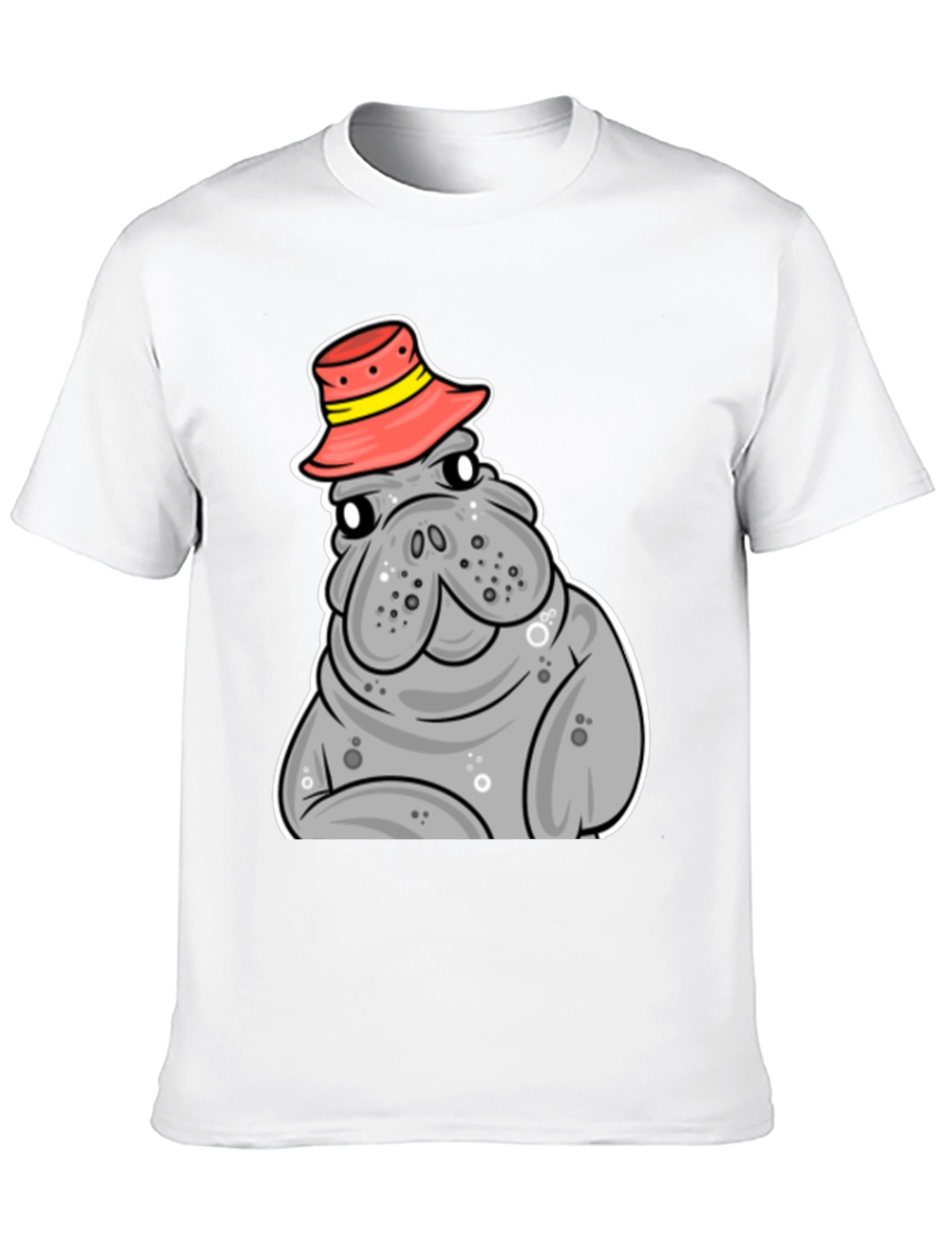 Camiseta Negra con Manatí con Sombrero