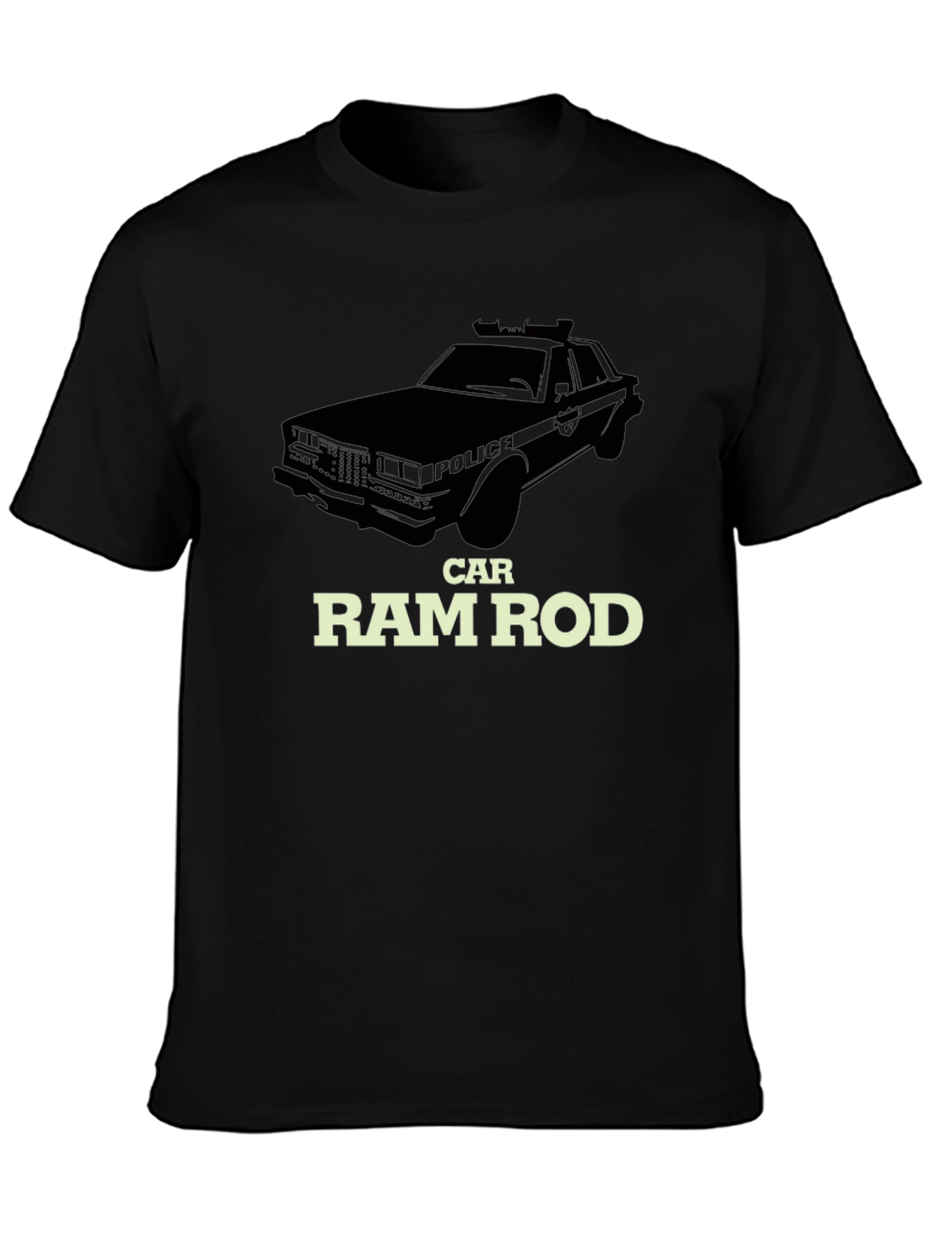 Camiseta Negra Ram Rod Car - Estilo Clásico