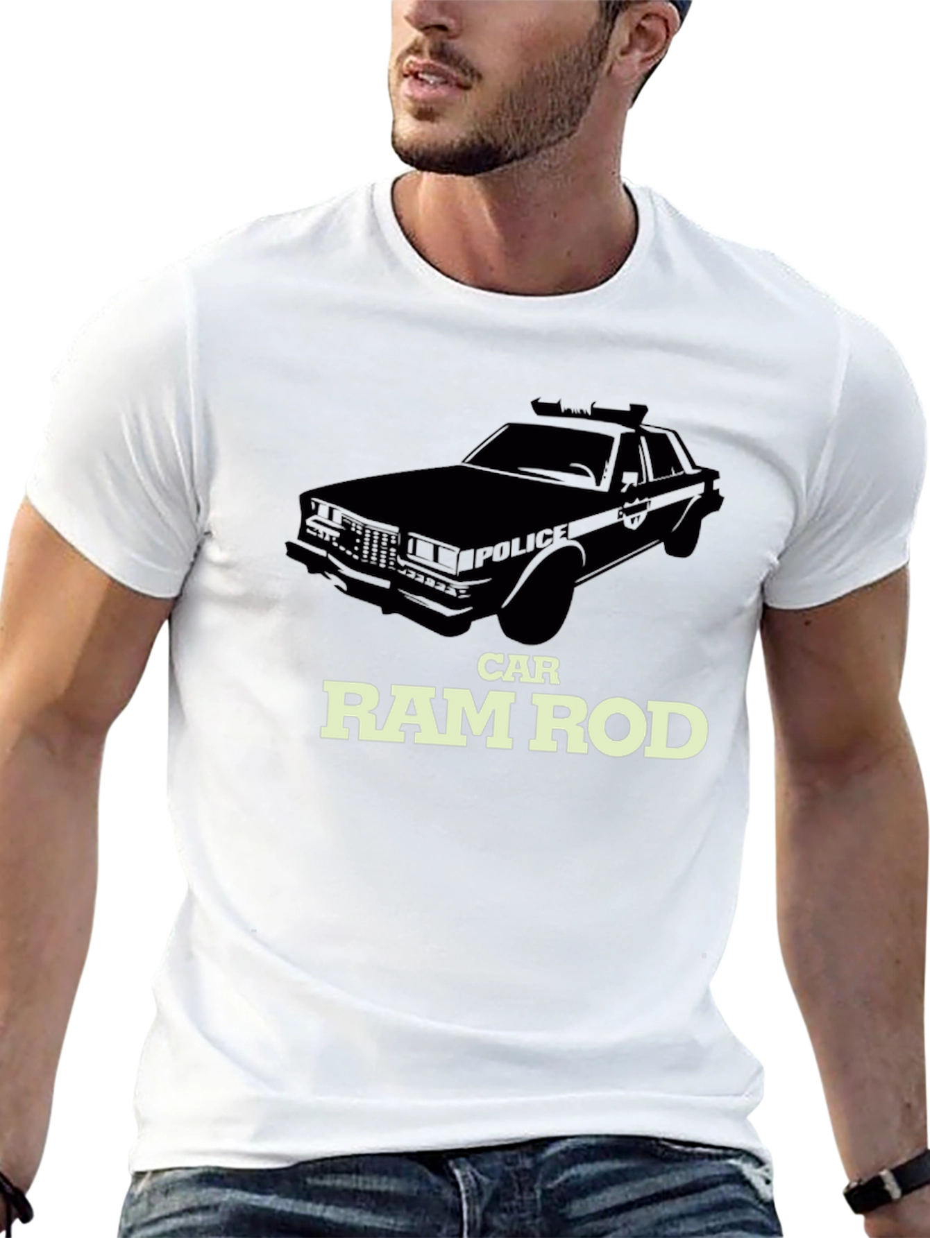 Camiseta Negra Ram Rod Car - Estilo Clásico