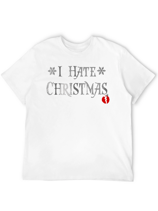 Camiseta Negra Odio la Navidad Diseño Divertido