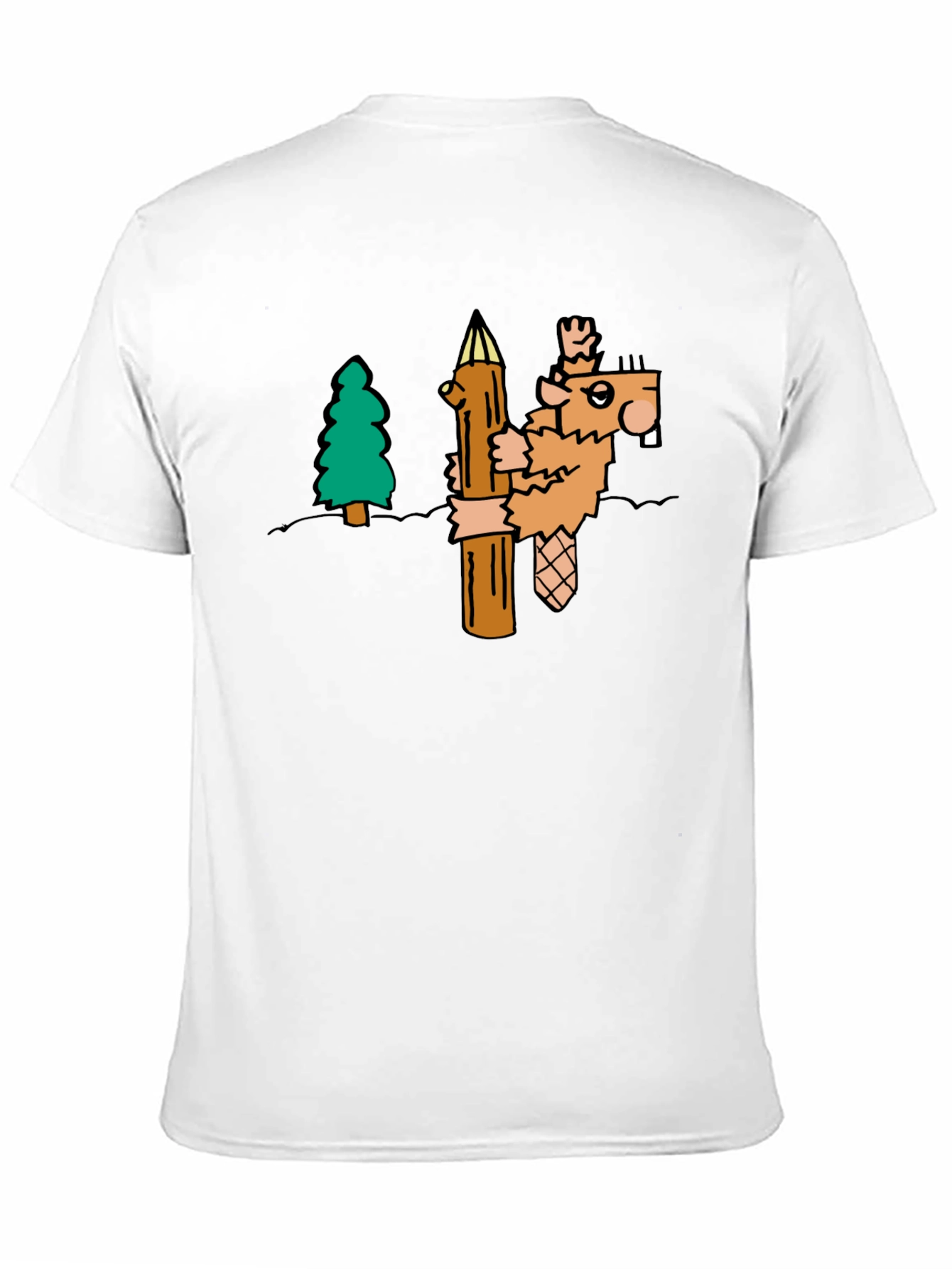 Camiseta Negra con Diseño de Castor Leñador