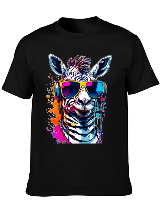 Camiseta Negra con Zebra DJ