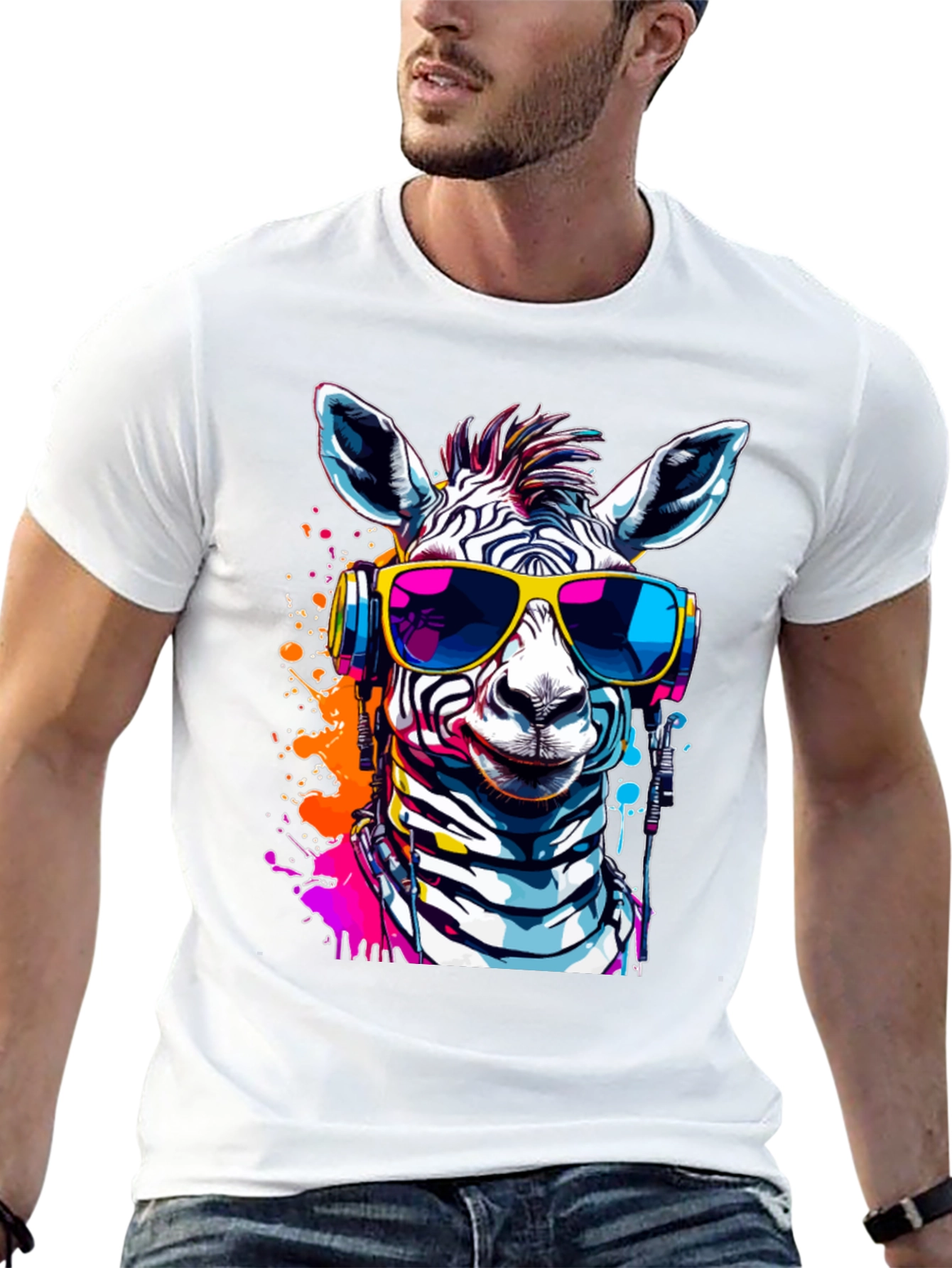 Camiseta Negra con Zebra DJ