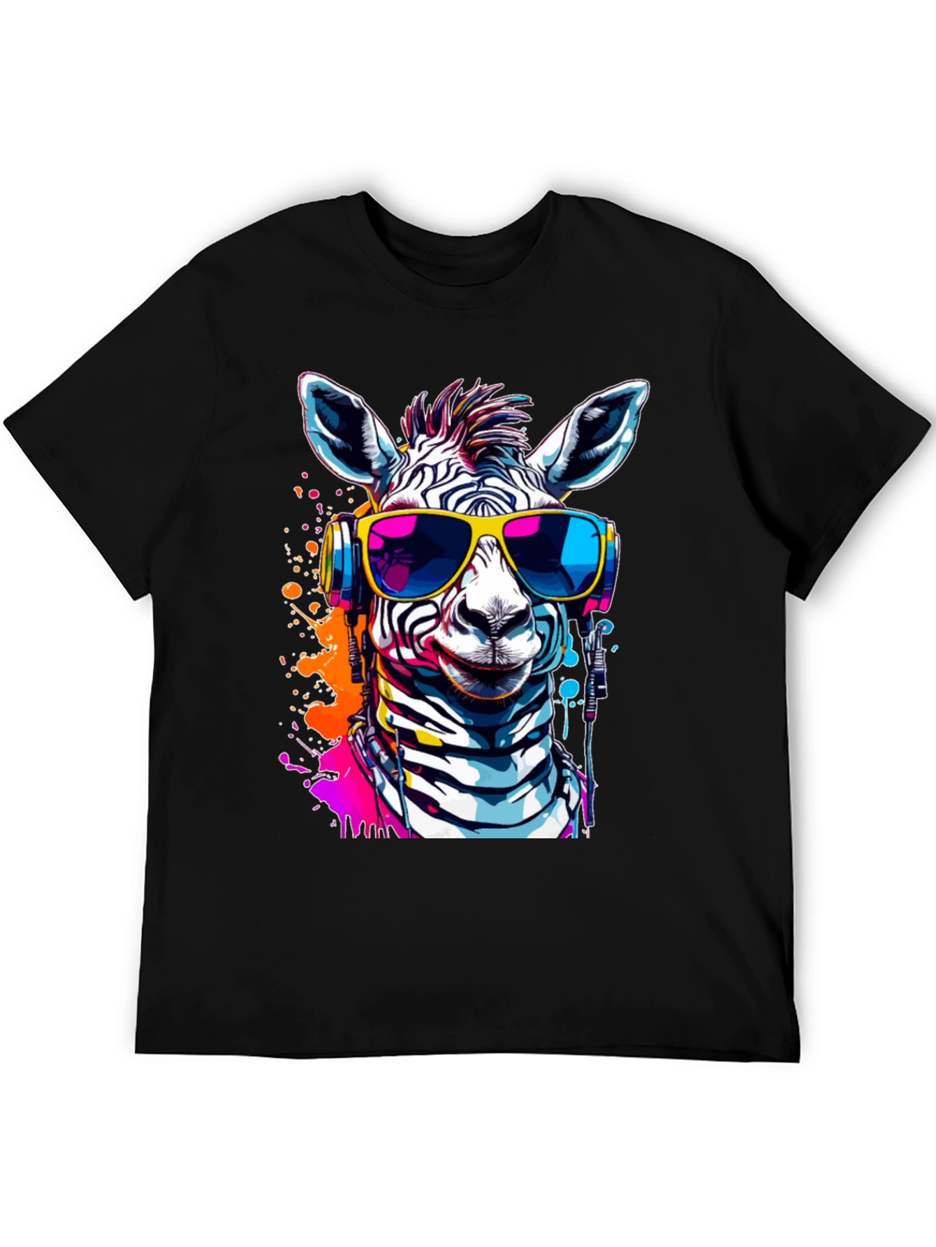 Camiseta Negra con Zebra DJ