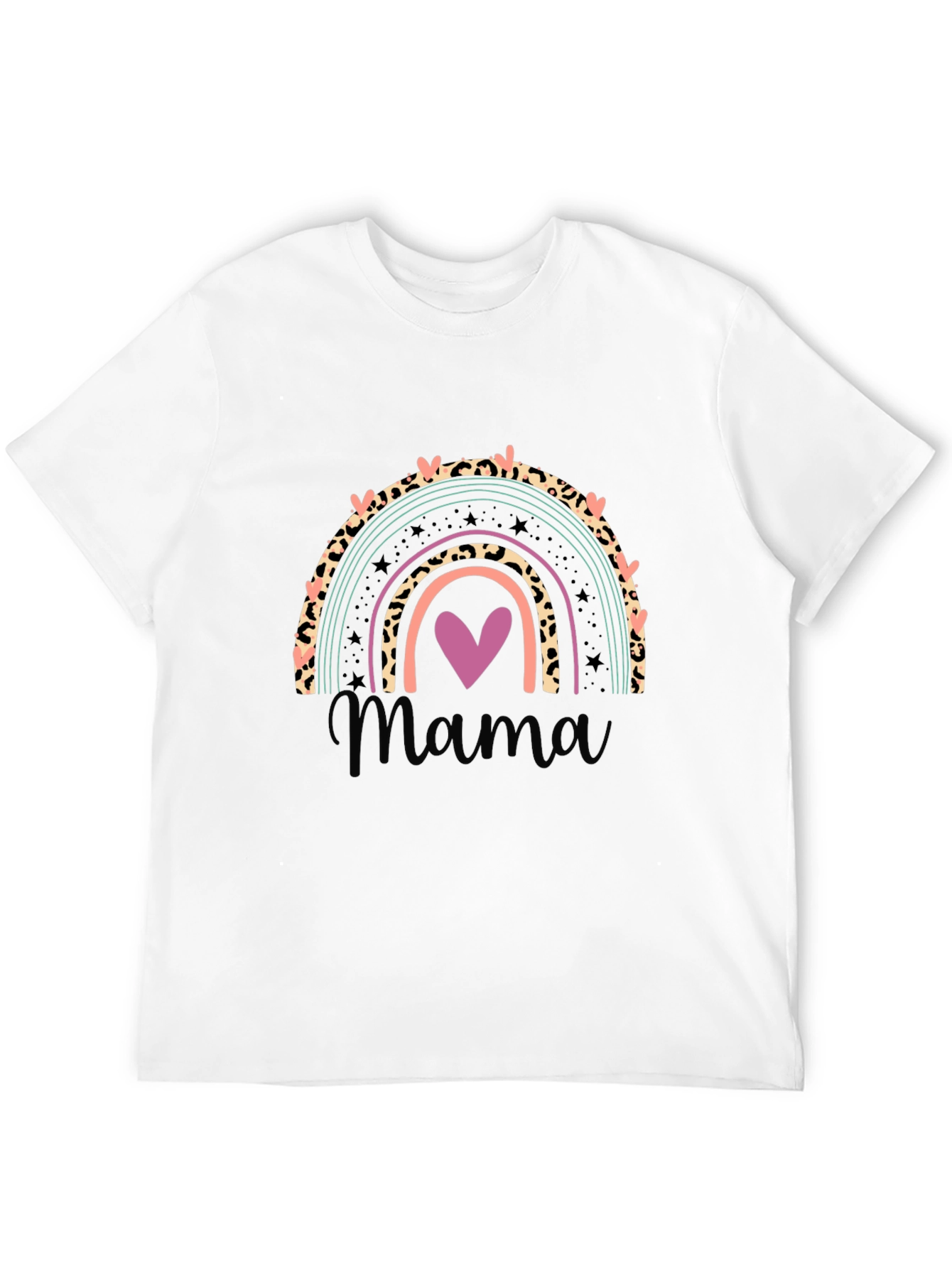 Camiseta Negra Mujer Diseño Arcoíris Mama