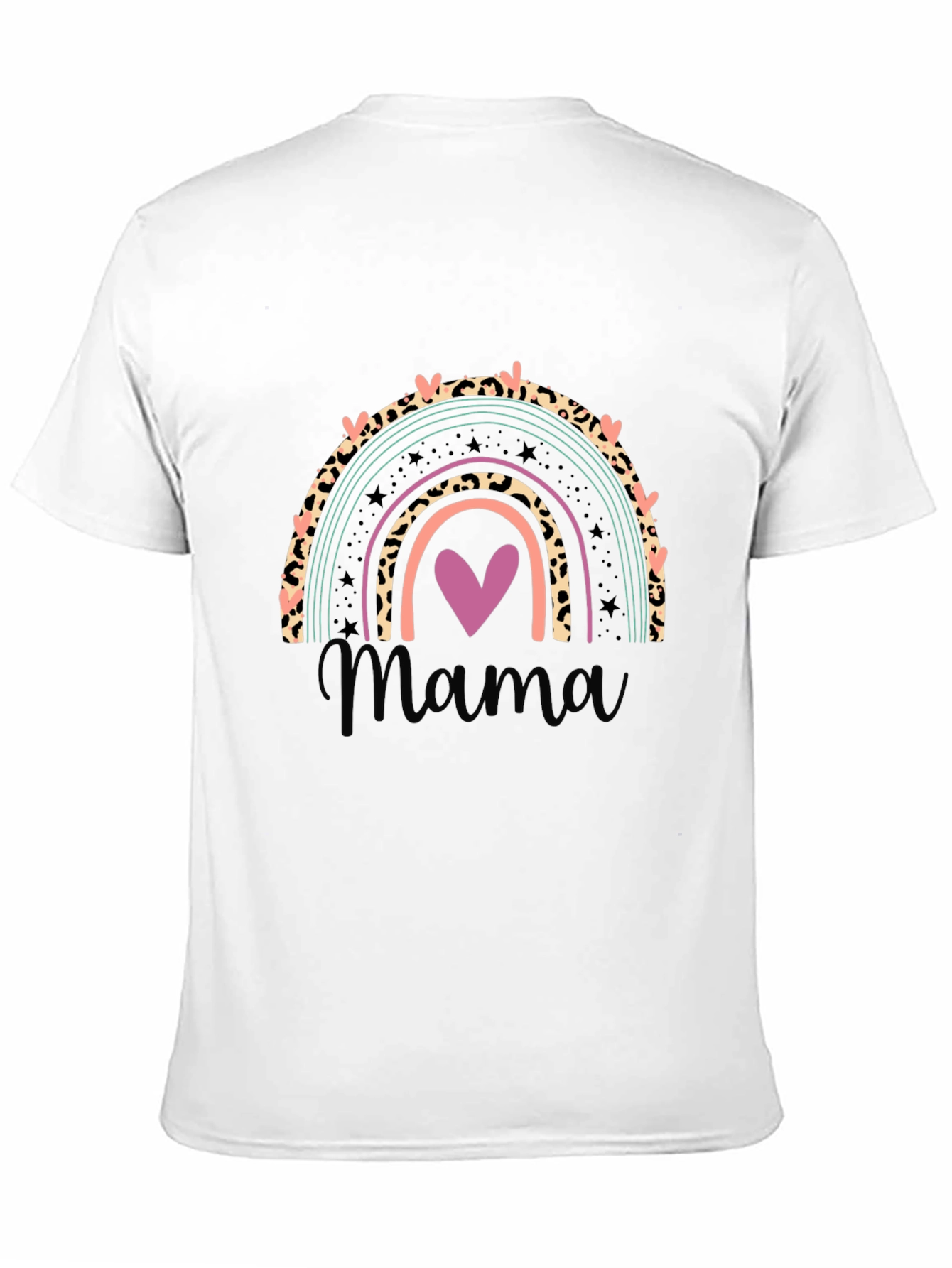 Camiseta Negra Mujer Diseño Arcoíris Mama