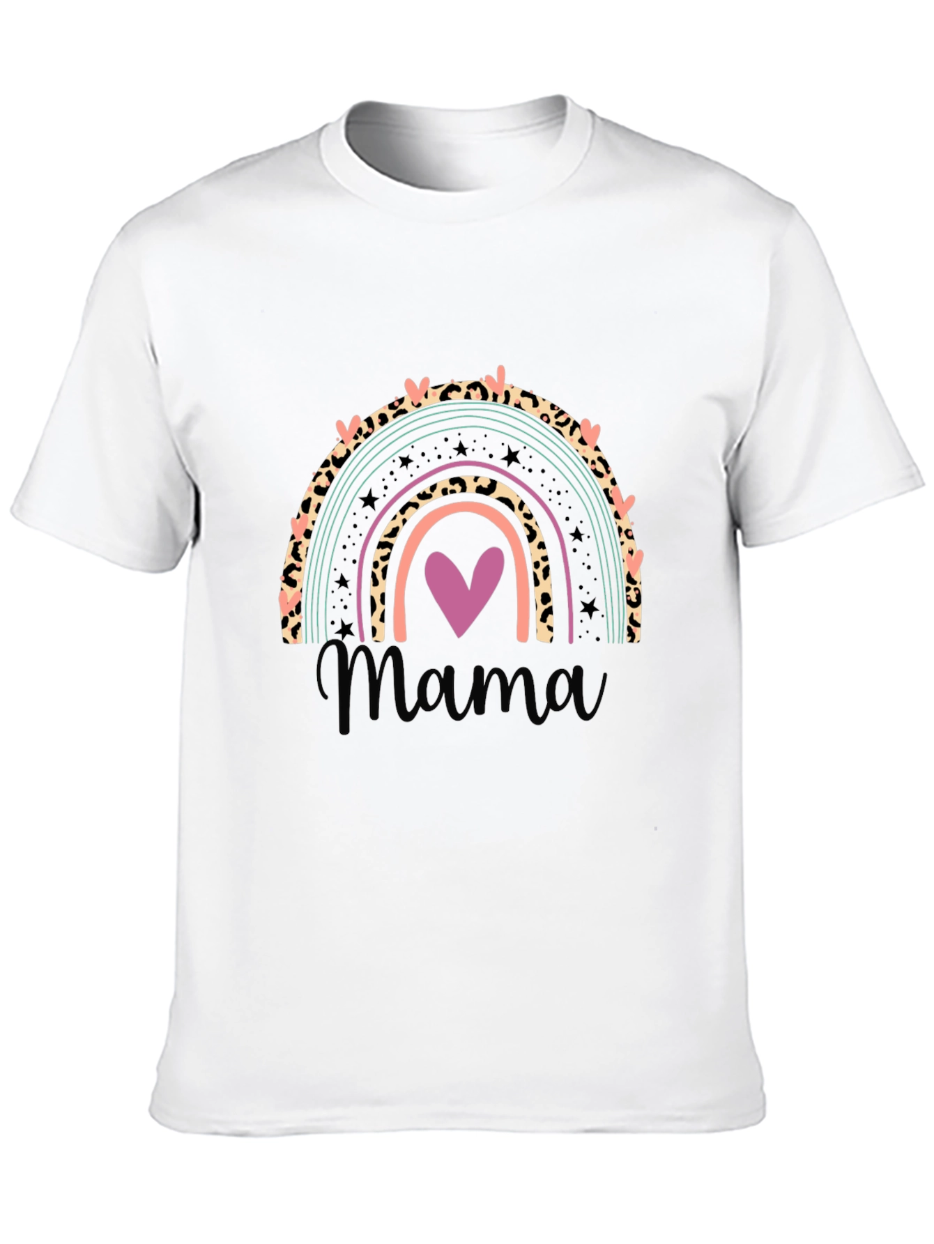 Camiseta Negra Mujer Diseño Arcoíris Mama