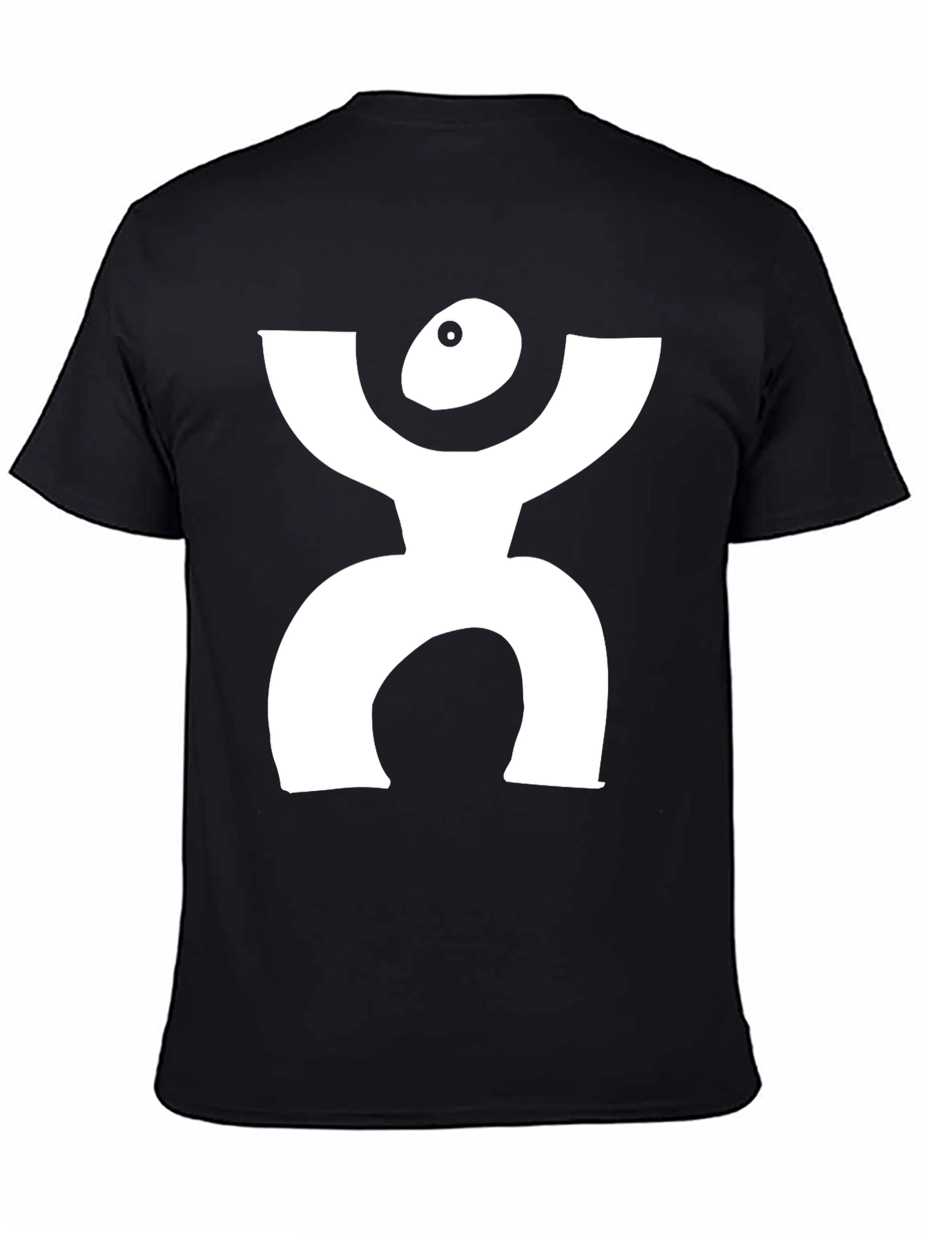 Camiseta Negra con Diseño Blanco Abstracto