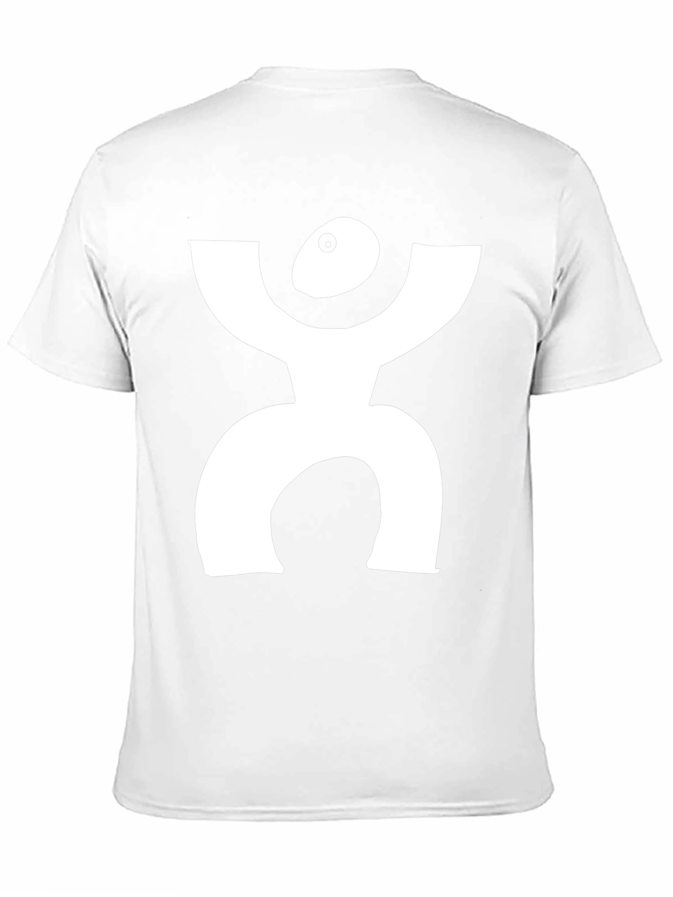 Camiseta Negra con Diseño Blanco Abstracto