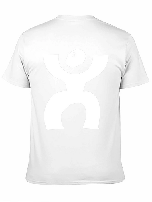 Camiseta Negra con Diseño Blanco Abstracto