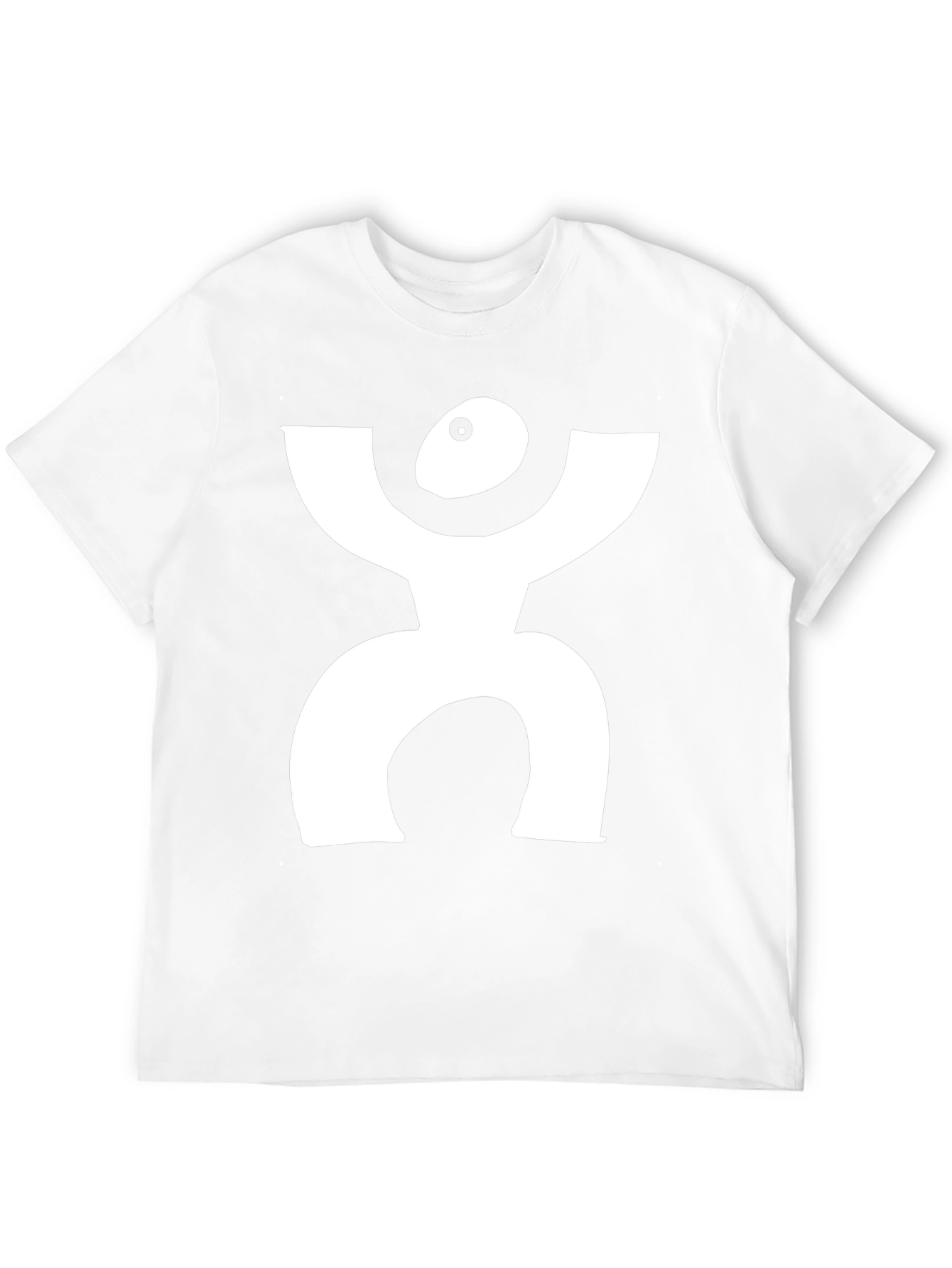 Camiseta Negra con Diseño Blanco Abstracto