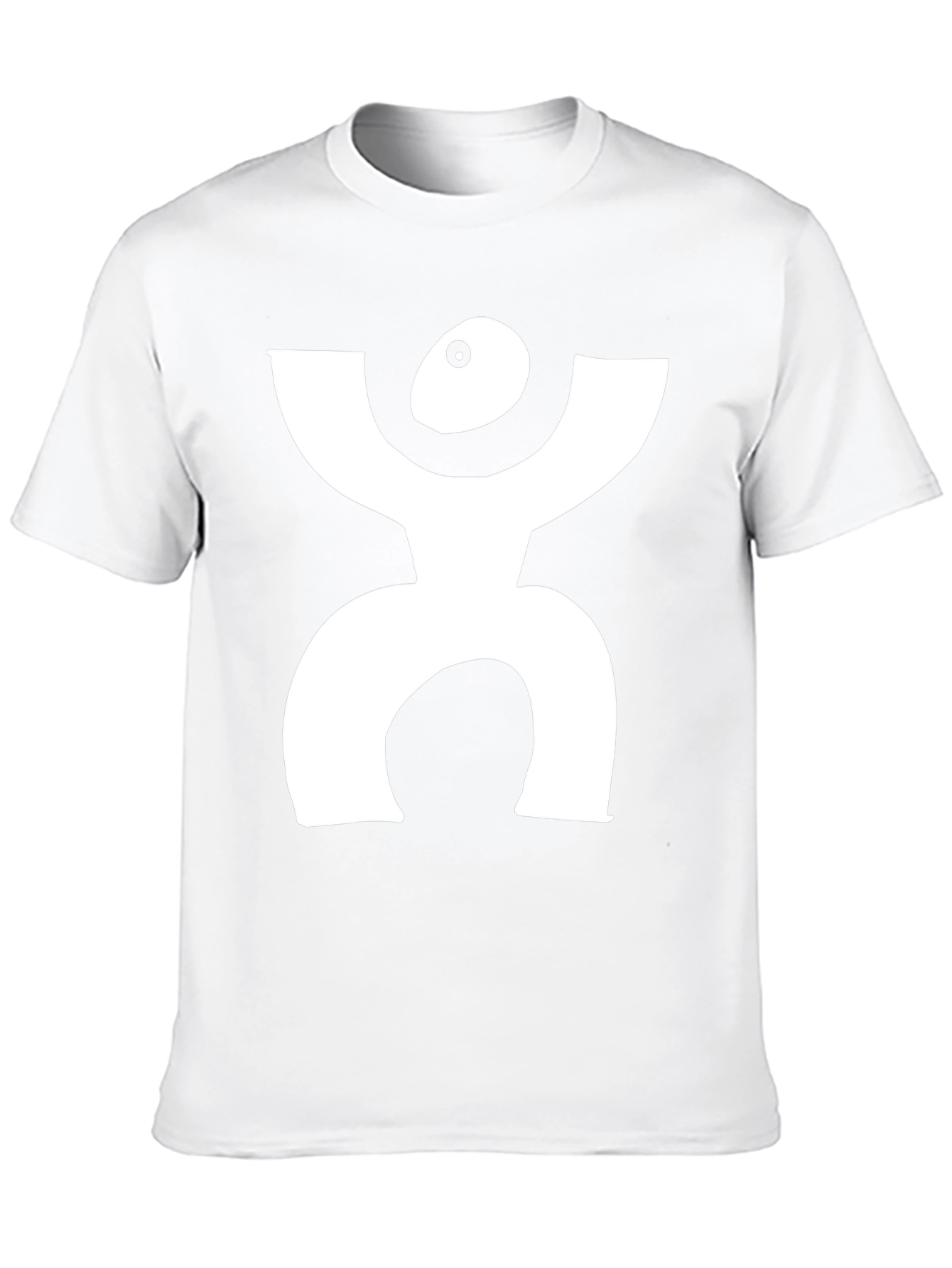 Camiseta Negra con Diseño Blanco Abstracto
