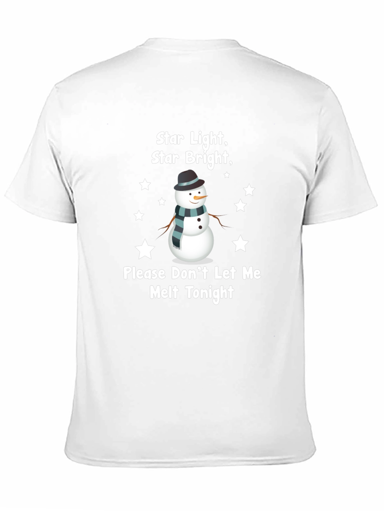 Camiseta Negra Estampada Muñeco de Nieve