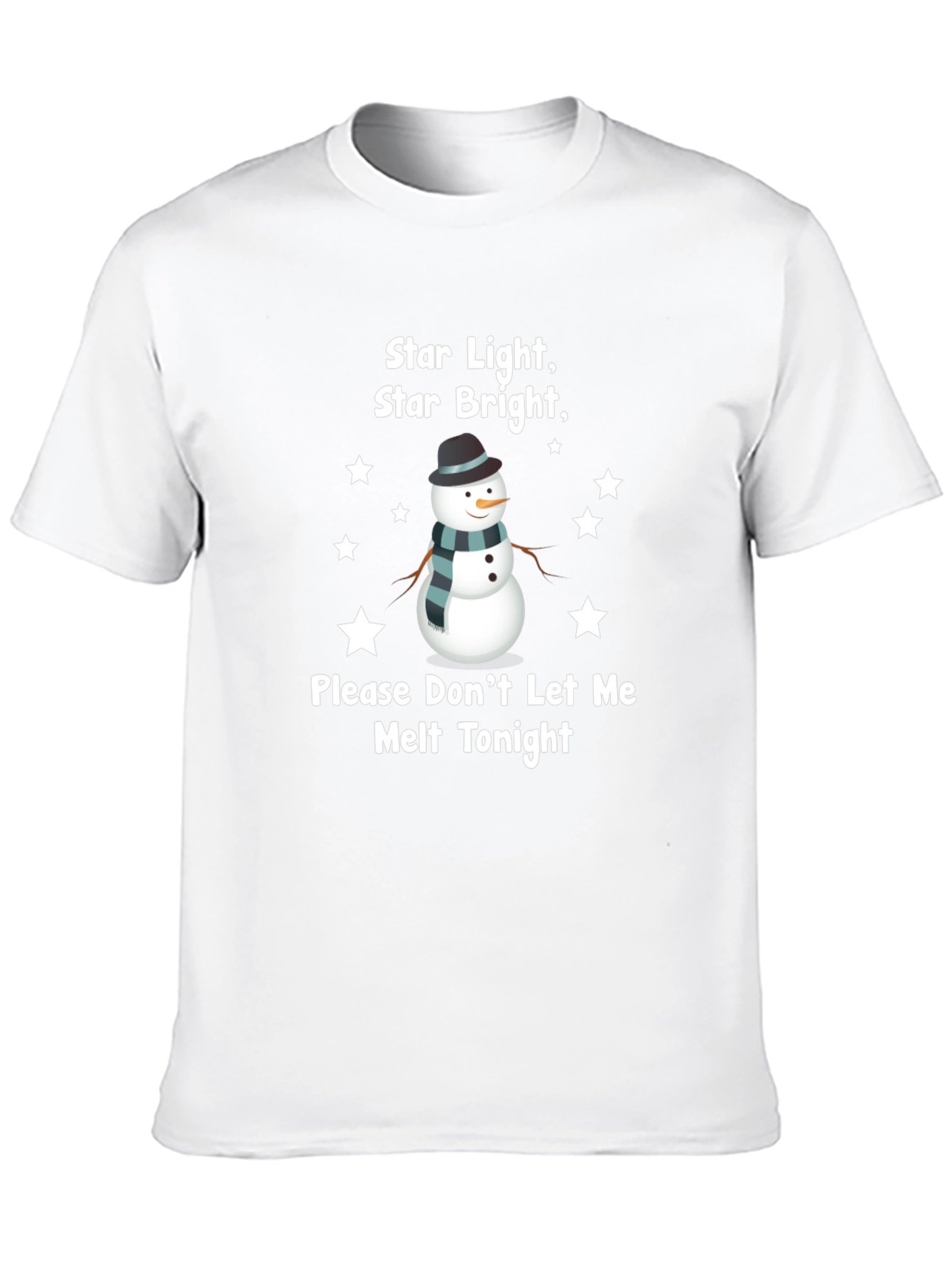 Camiseta Negra Estampada Muñeco de Nieve