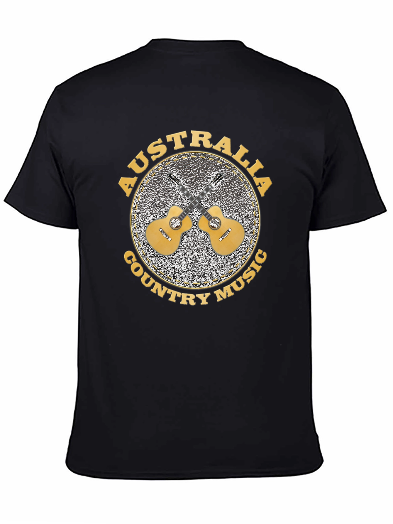 Camiseta Negra Australia Country Music para Hombre