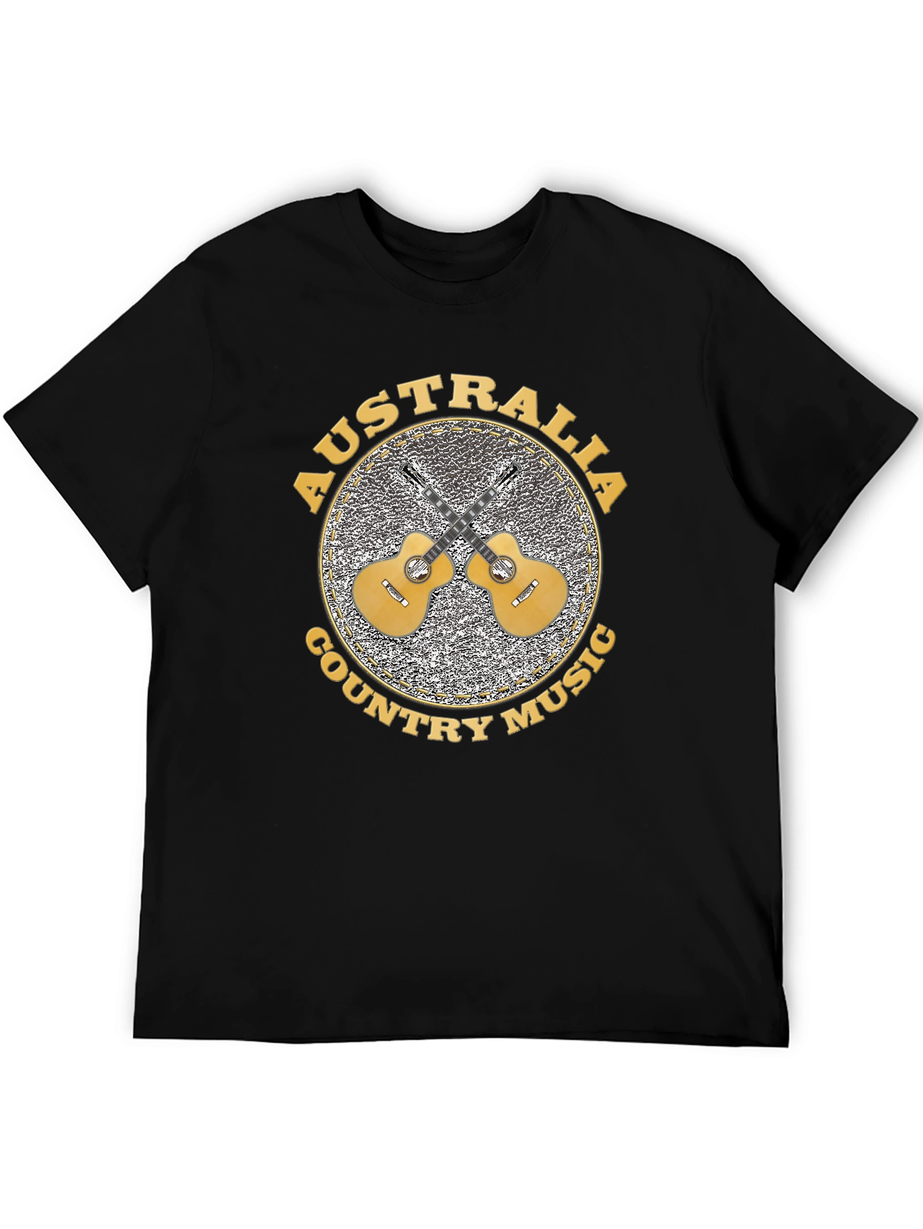Camiseta Negra Australia Country Music para Hombre