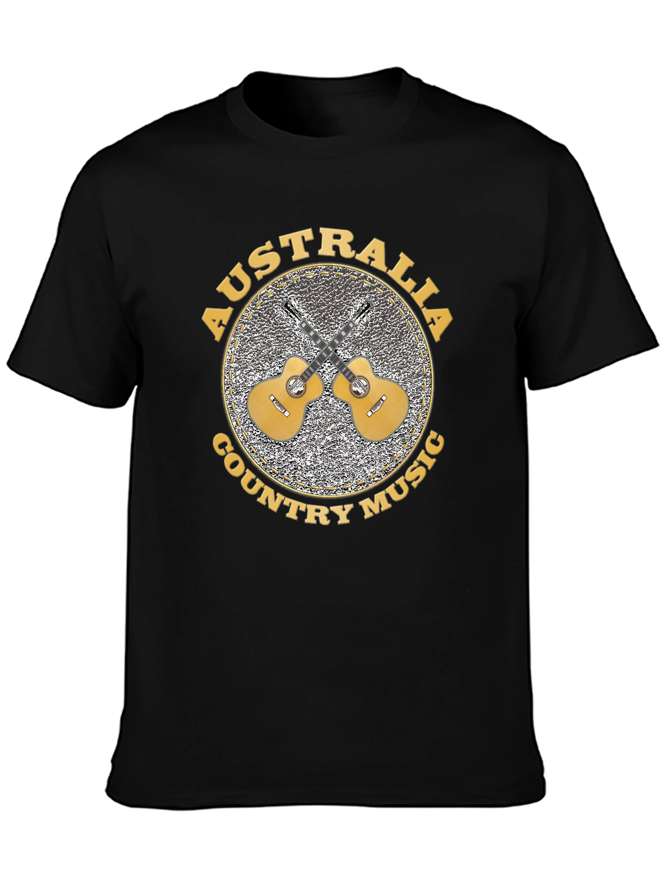 Camiseta Negra Australia Country Music para Hombre