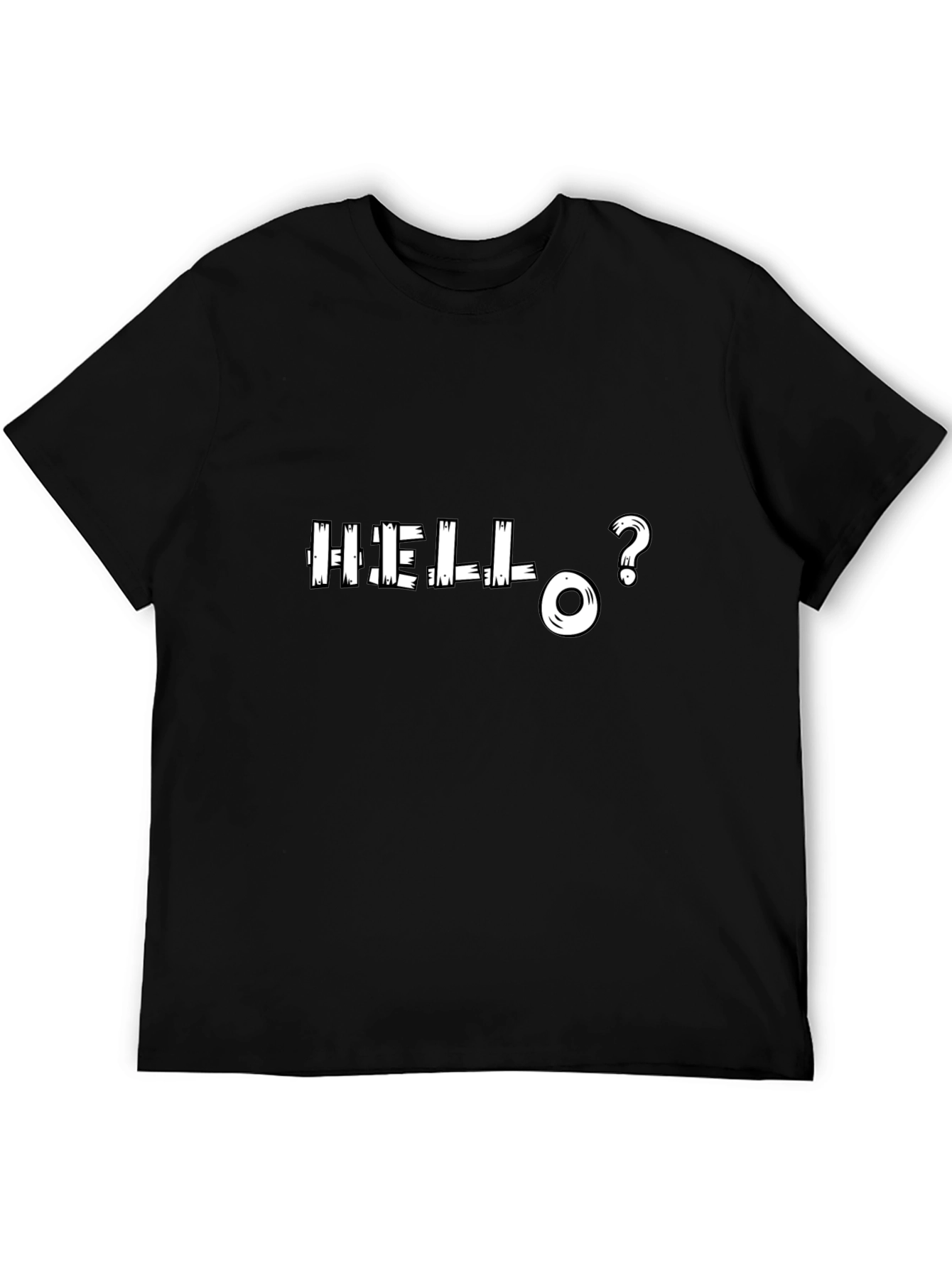 Camiseta Negra con Diseño Hello?
