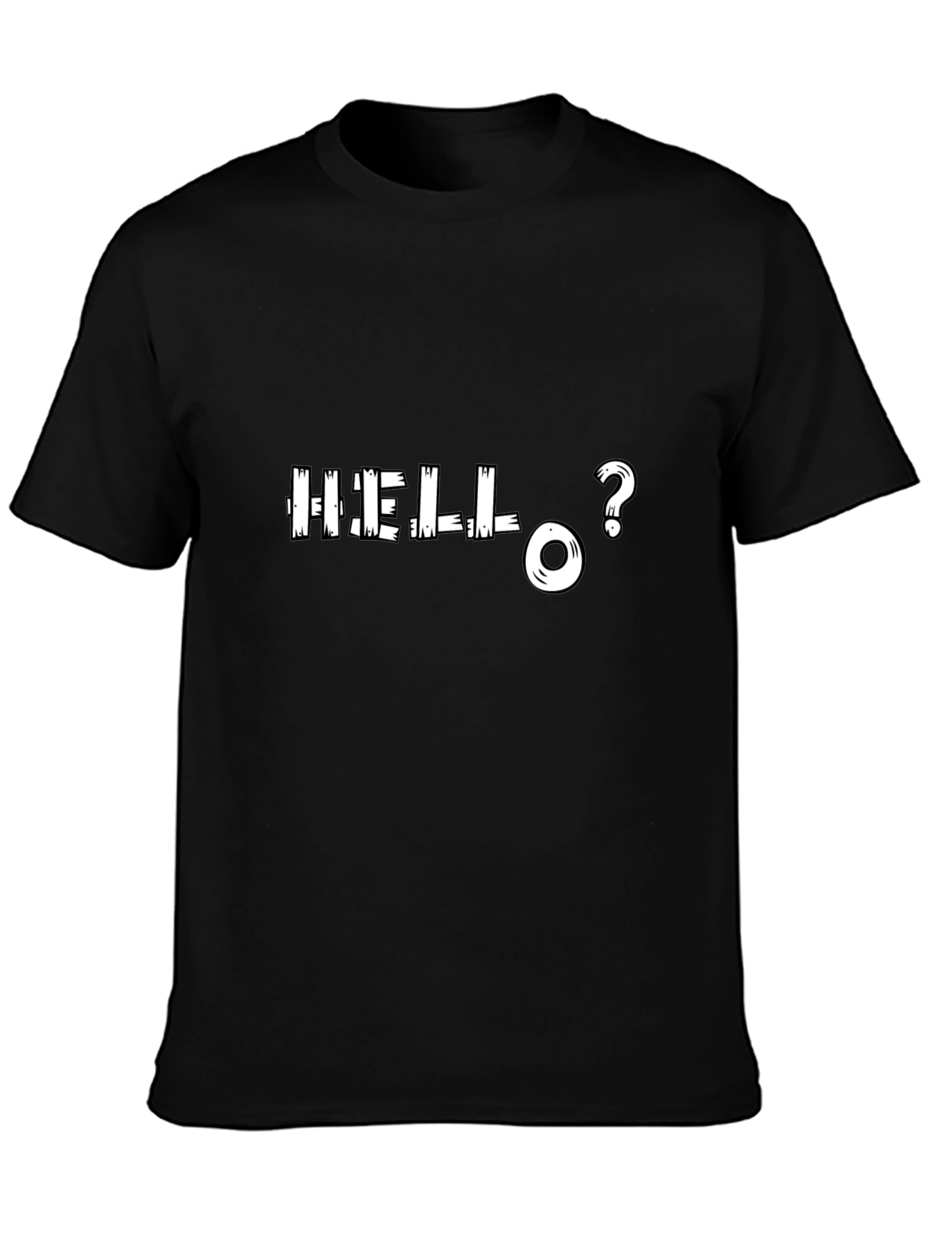 Camiseta Negra con Diseño Hello?