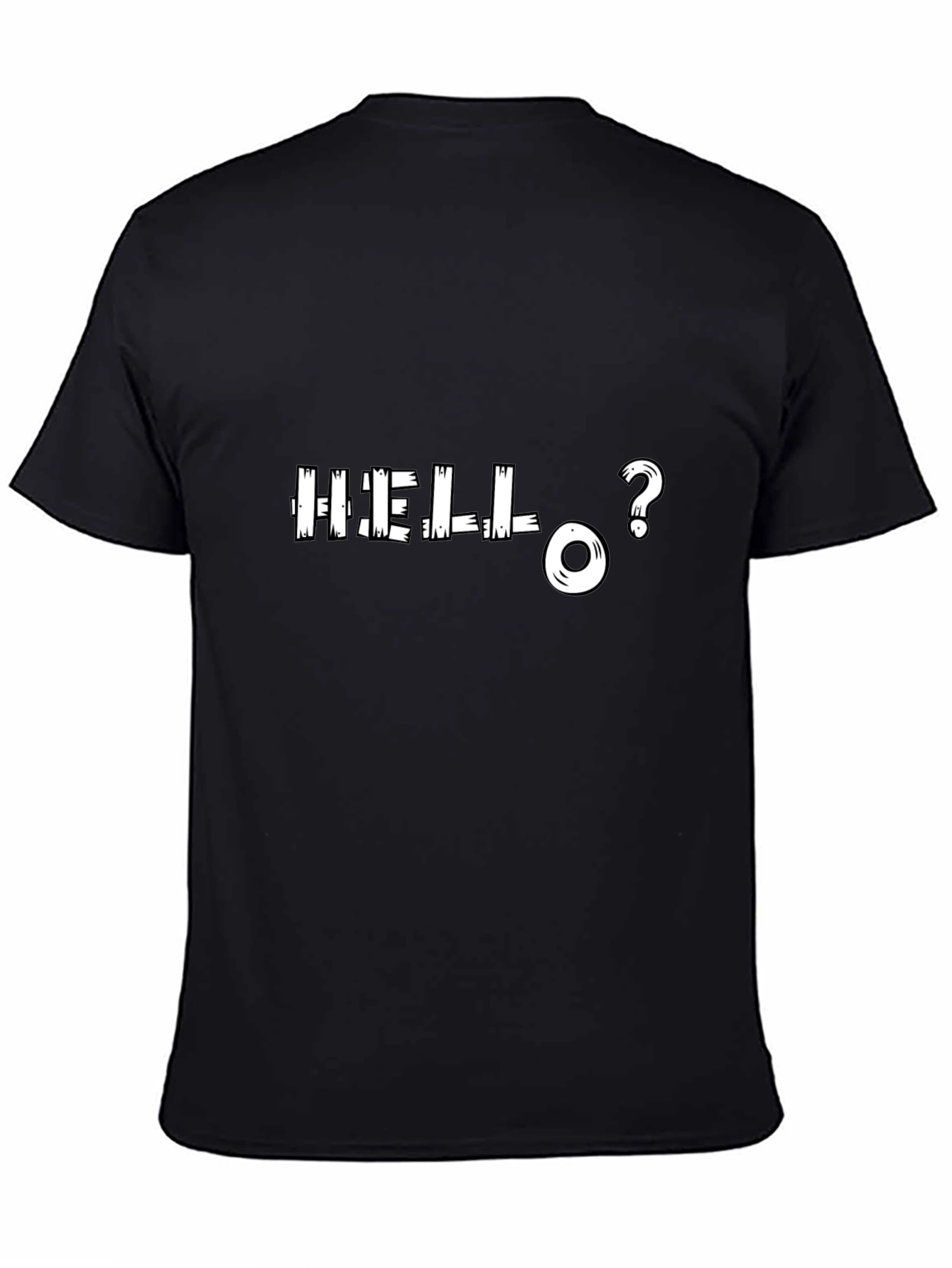 Camiseta Negra con Diseño Hello?