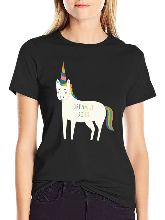 Camiseta Negra con Unicornio Dream It Do It
