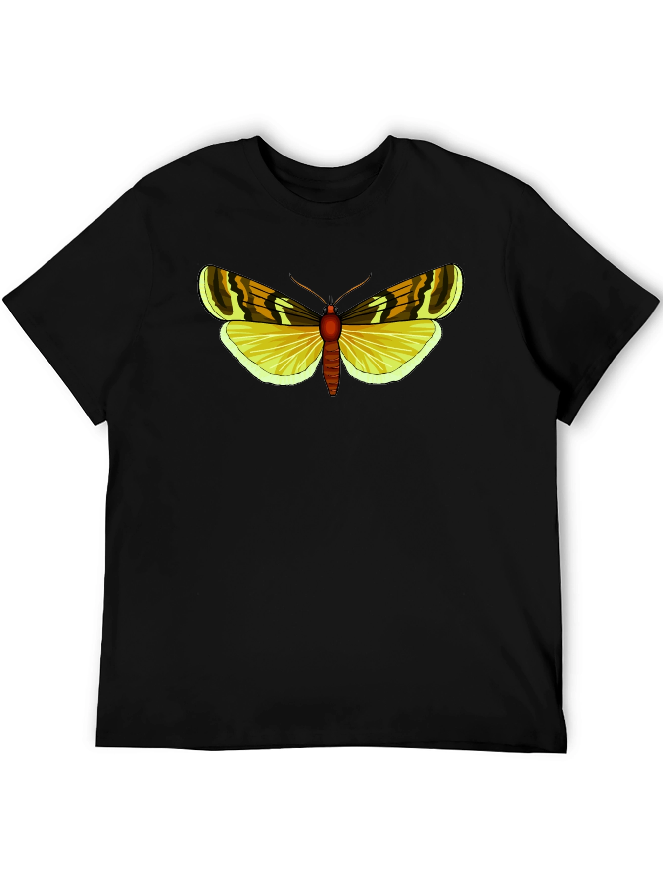 Camiseta Negra con Diseño de Mariposa Amarilla