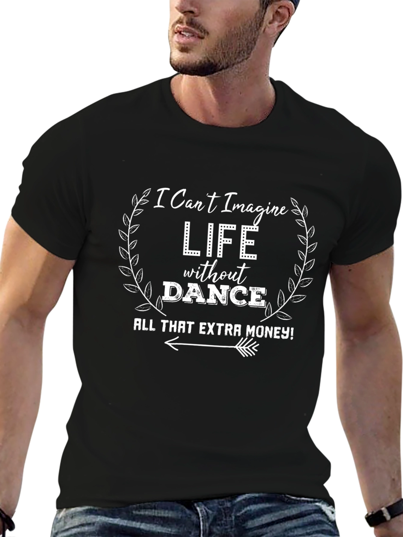 Camiseta Negra I Cant Imagine Life Without Dance