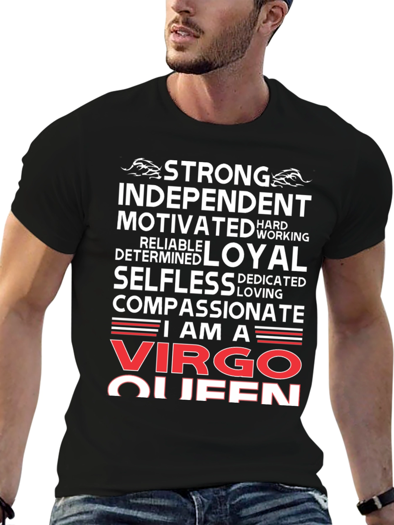 Camiseta Negra Virgo Queen: Fuerte e Independiente