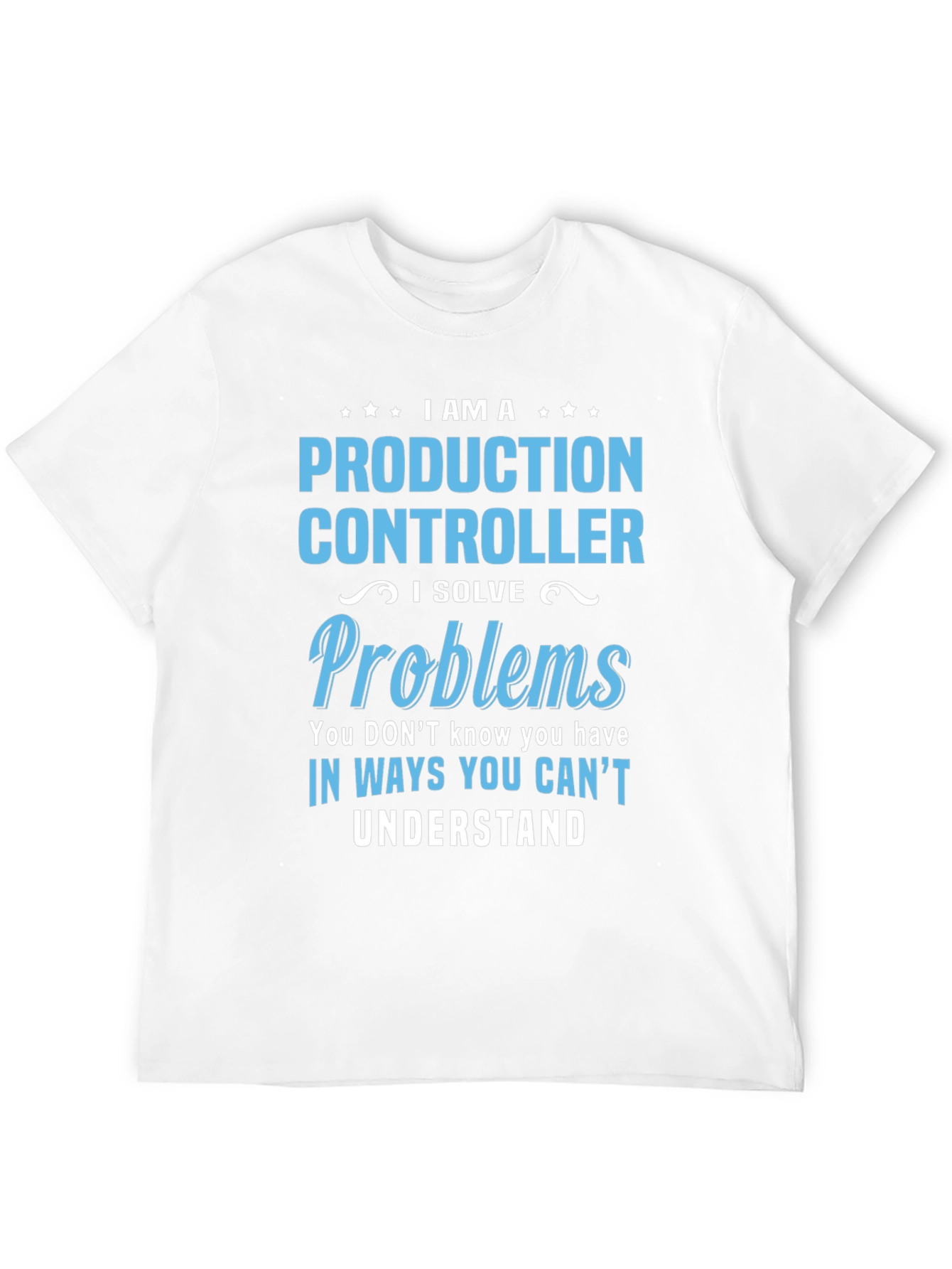 Camiseta Negra Controlador de Producción Resuelve Problemas