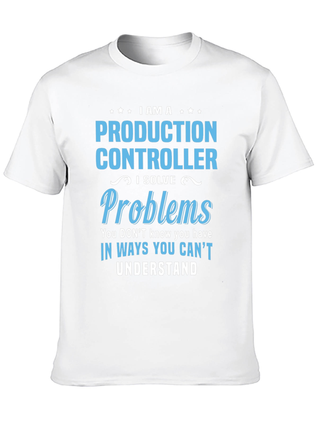 Camiseta Negra Controlador de Producción Resuelve Problemas