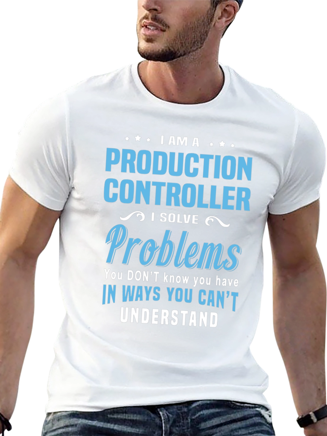 Camiseta Negra Controlador de Producción Resuelve Problemas