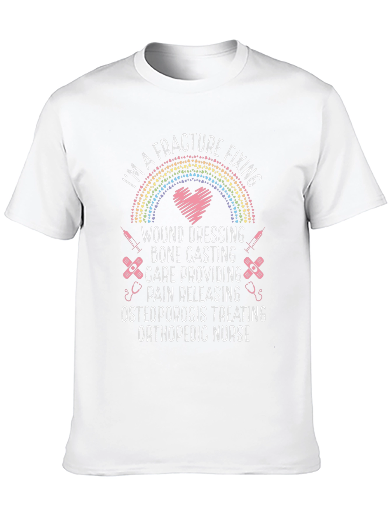 Camiseta Negra: Enfermera Ortopédica - Cuidado Fracturas
