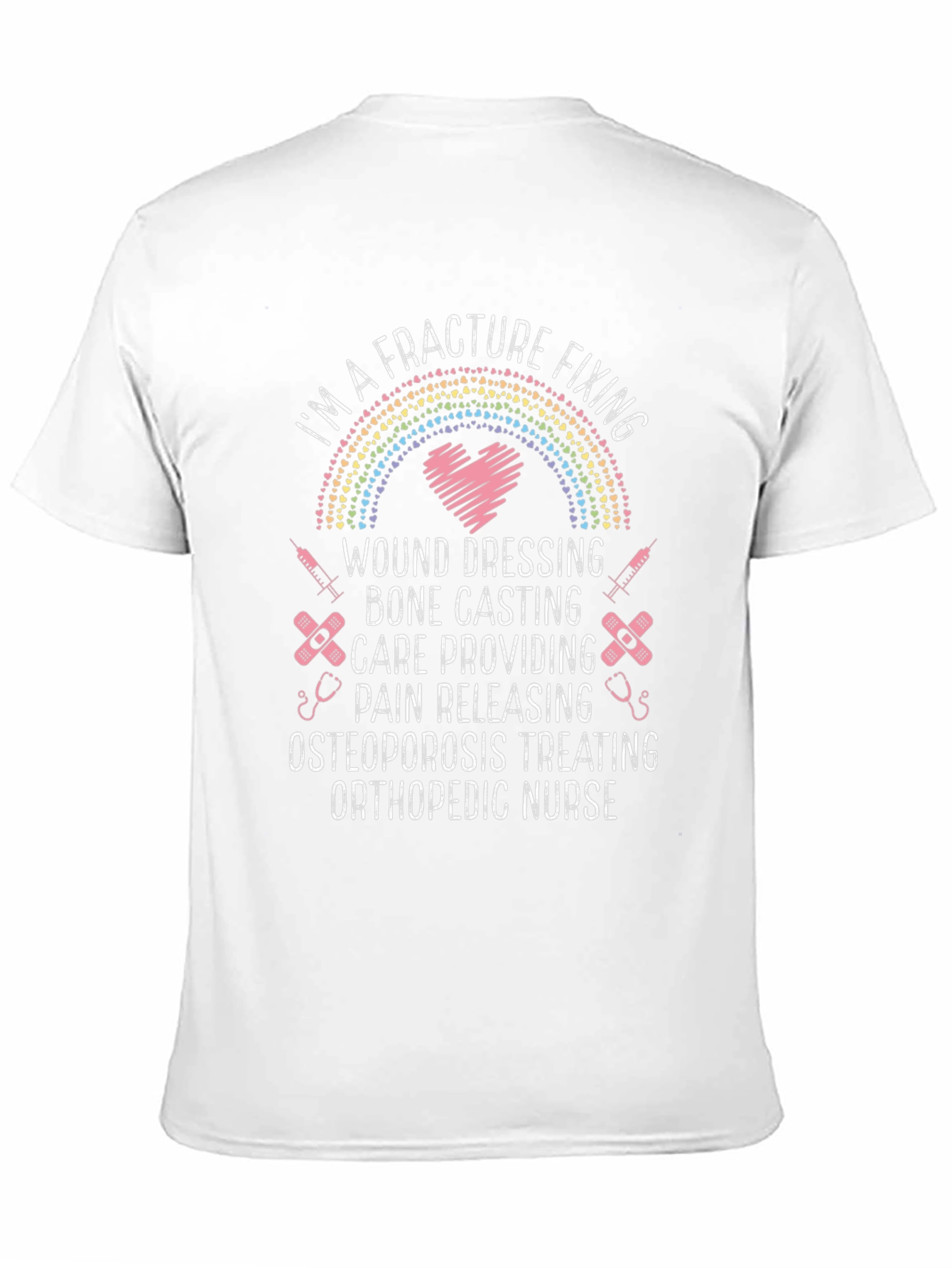 Camiseta Negra: Enfermera Ortopédica - Cuidado Fracturas