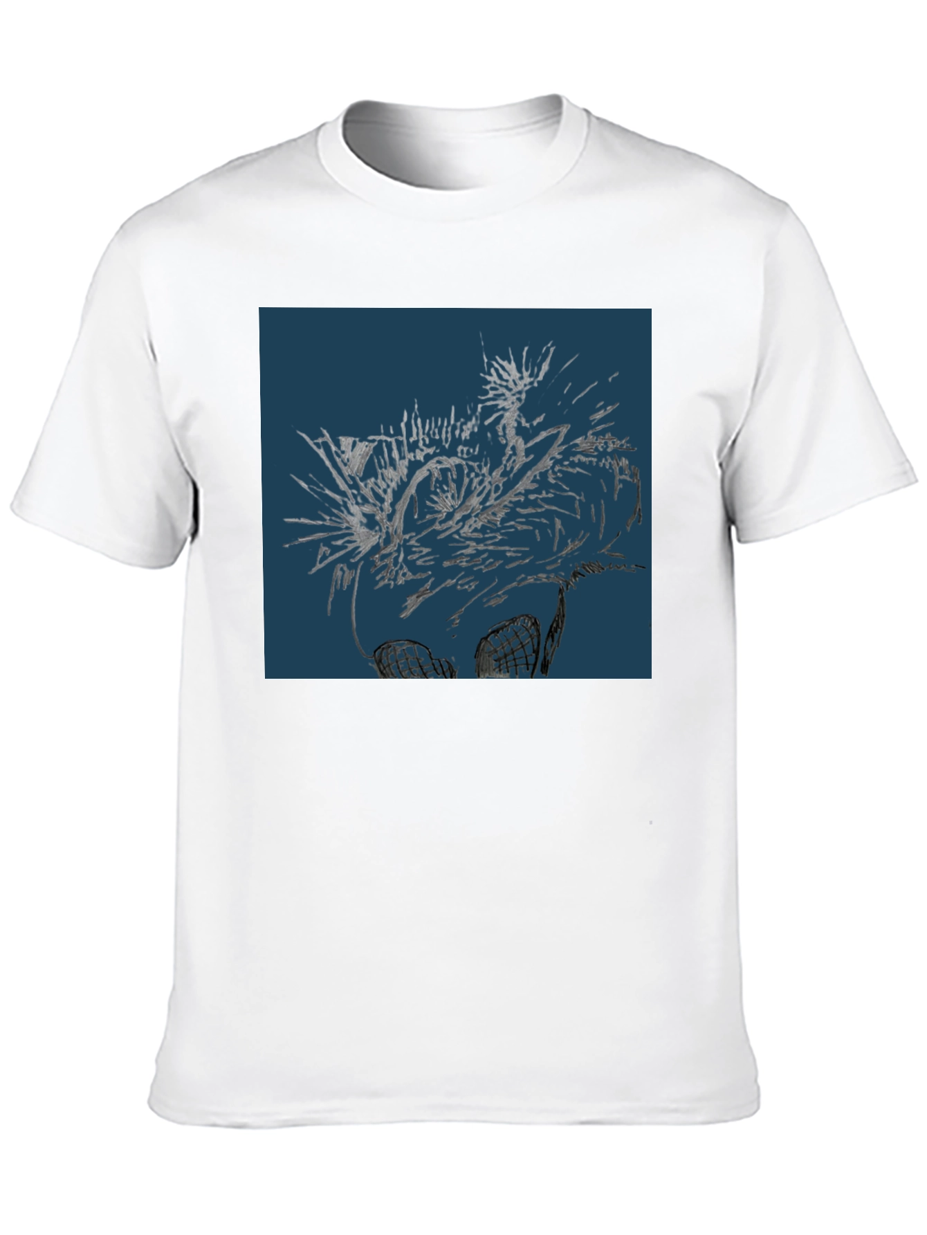 Camiseta Negra Estampada Diseño Abstracto