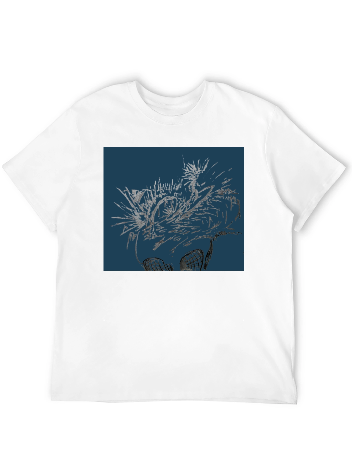 Camiseta Negra Estampada Diseño Abstracto