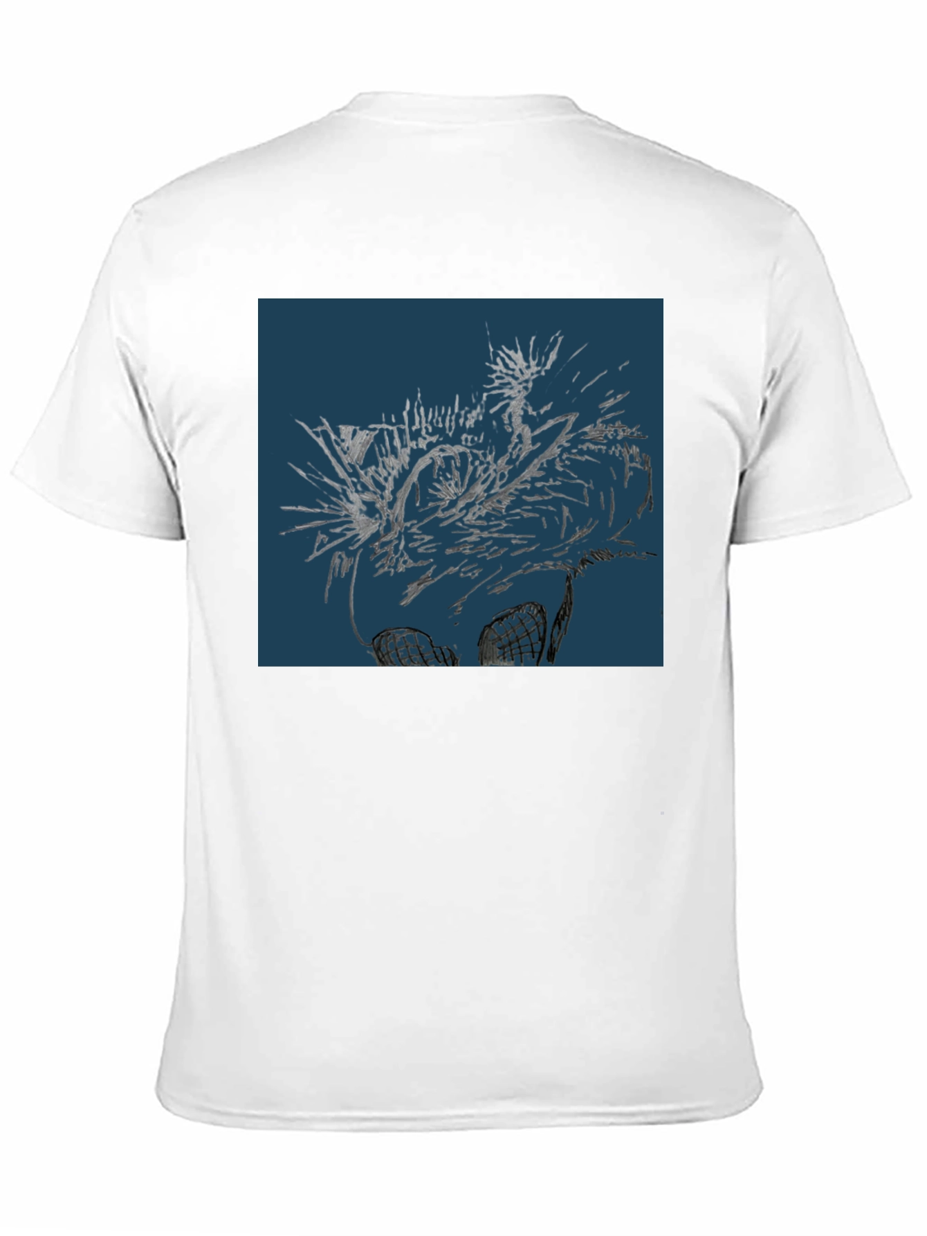 Camiseta Negra Estampada Diseño Abstracto