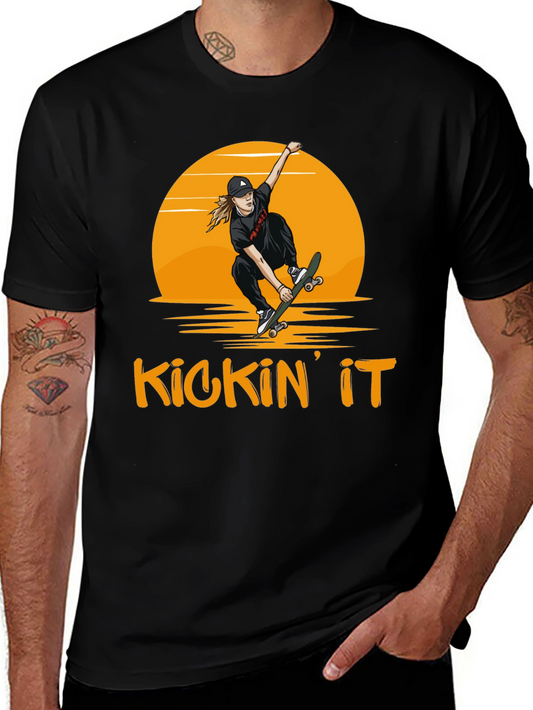 Camiseta Negra Kickin It Skateboarding