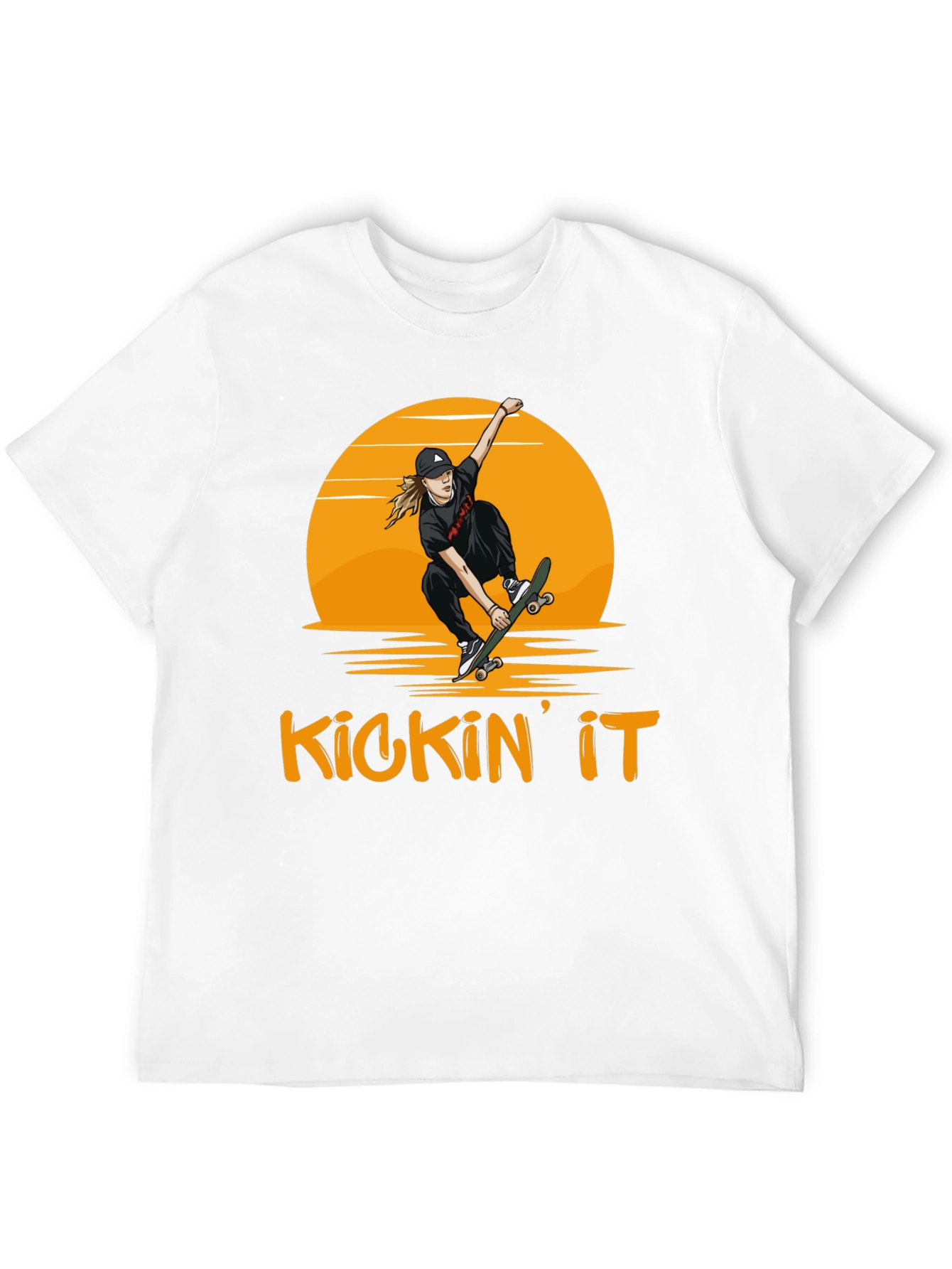 Camiseta Negra Kickin It Skateboarding