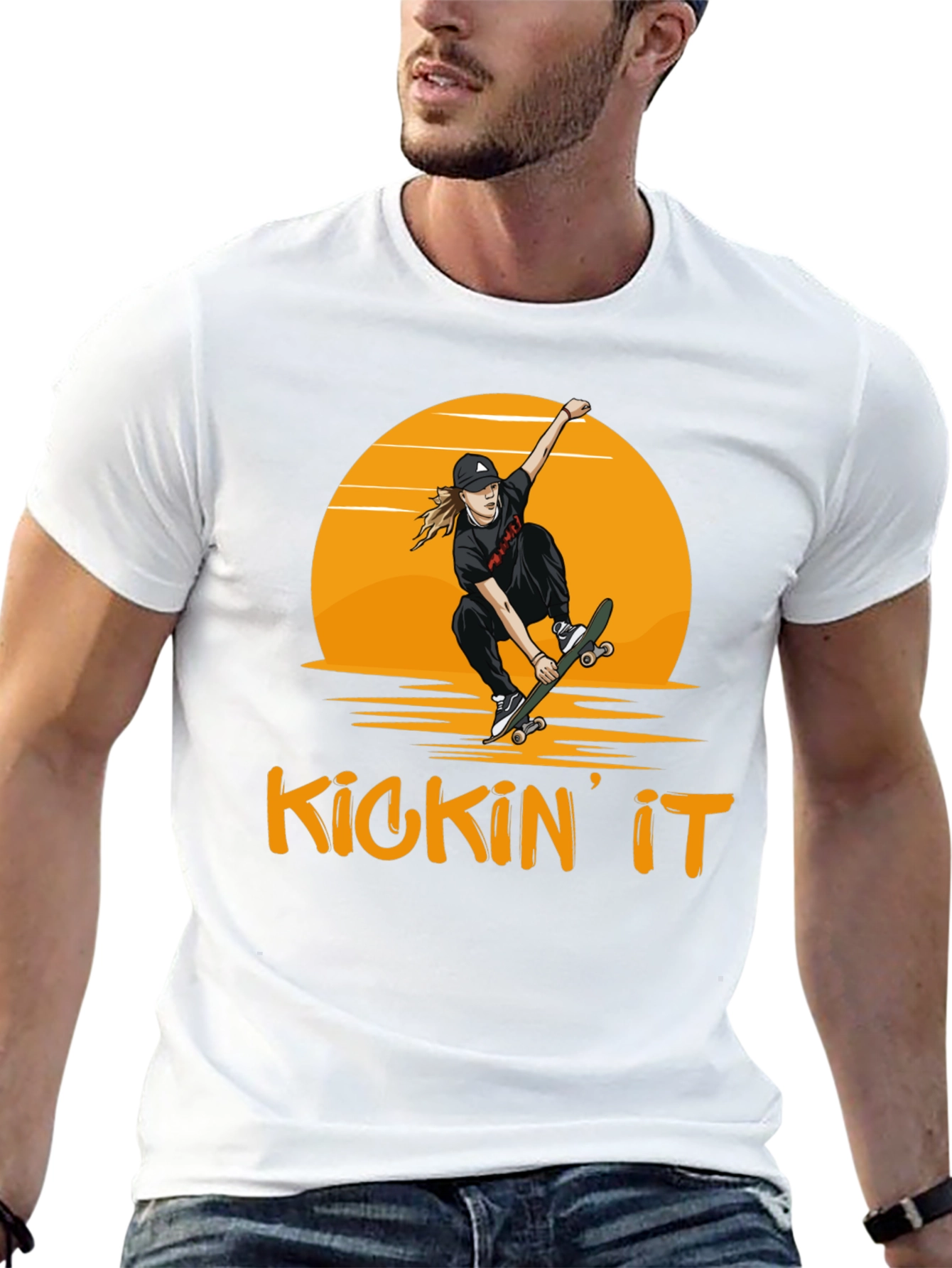 Camiseta Negra Kickin It Skateboarding
