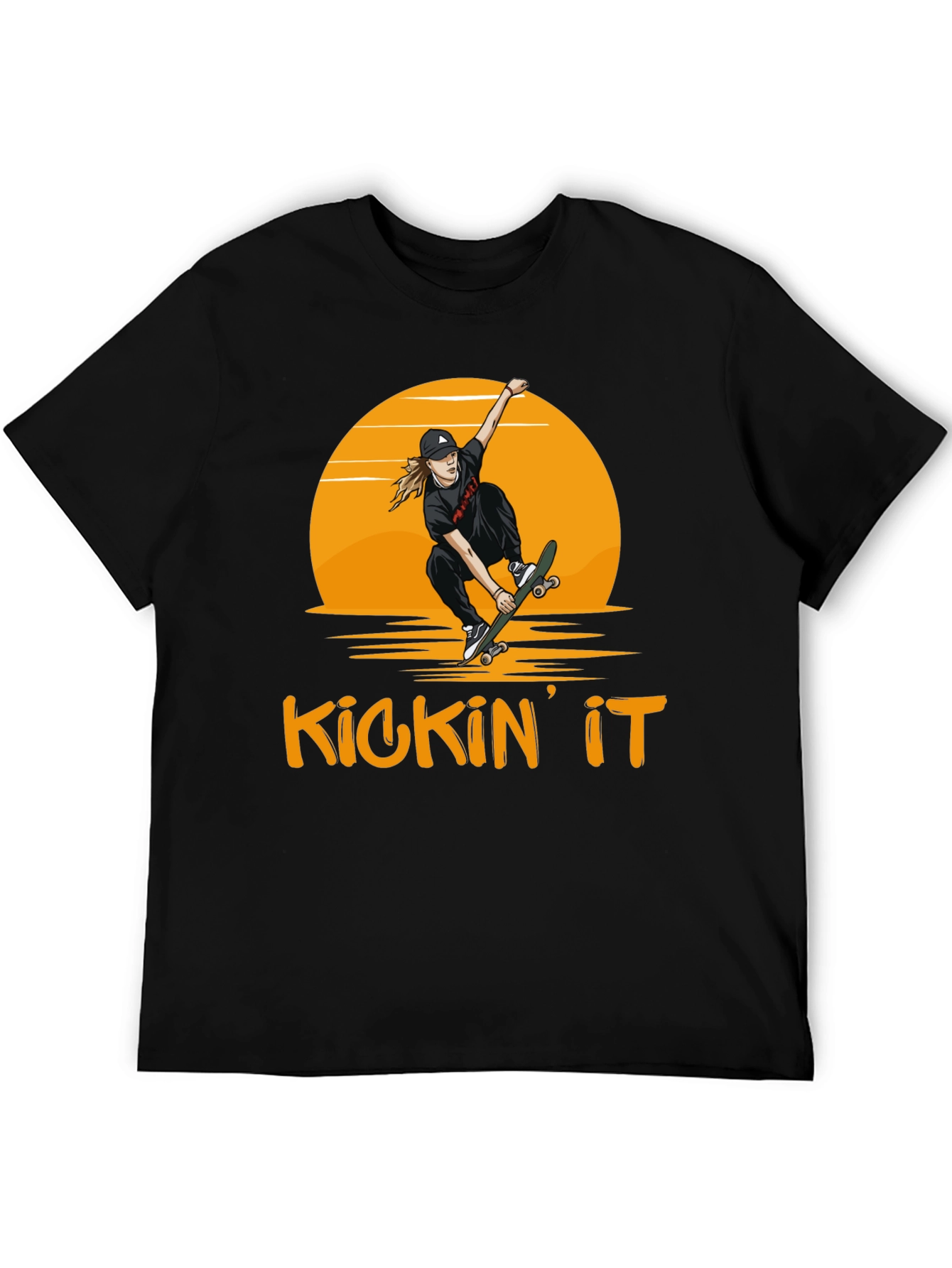 Camiseta Negra Kickin It Skateboarding